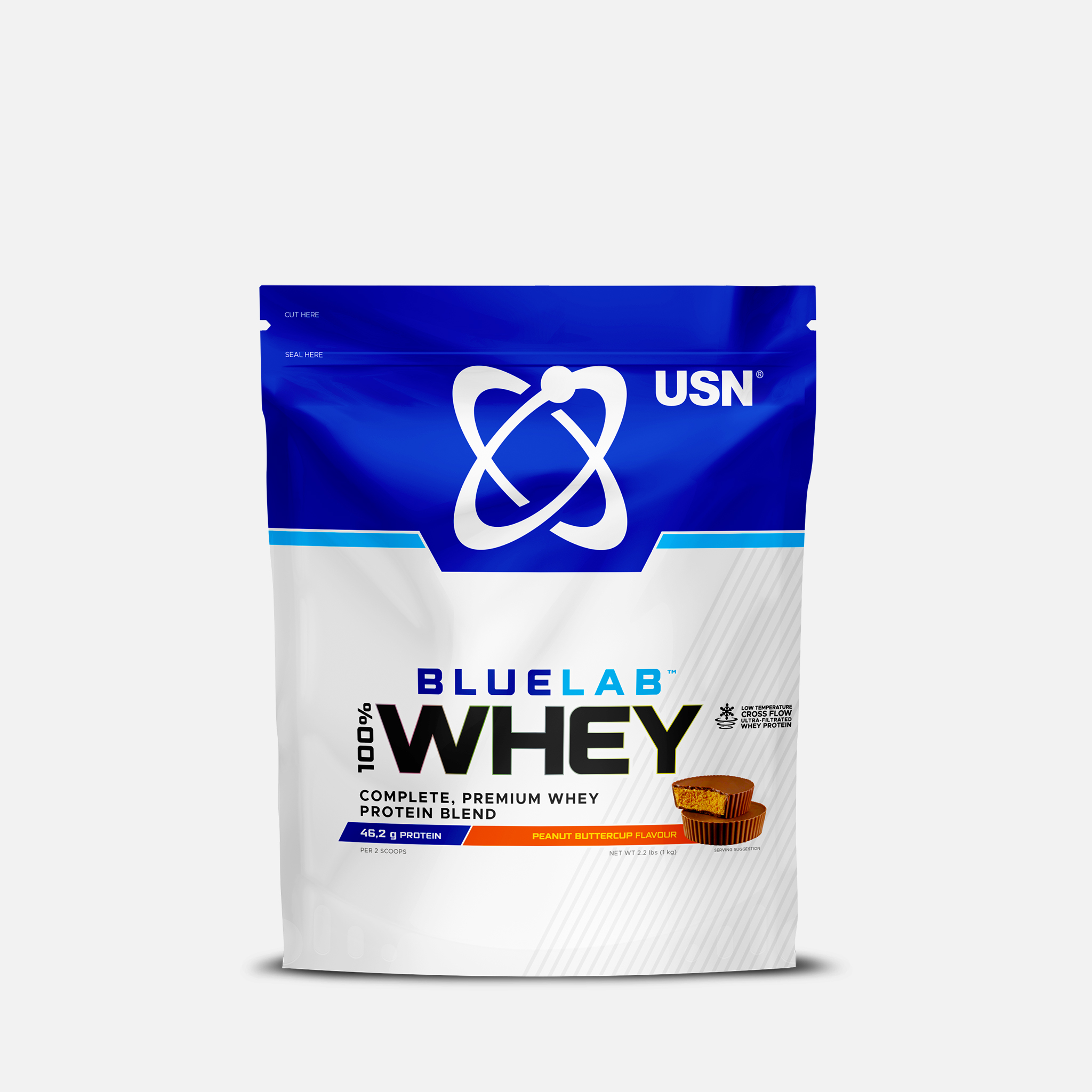 USN BlueLab® 100% Whey Protein. An ultra-premium blend of whey protein isolate, concentrate, and hydrolysate.