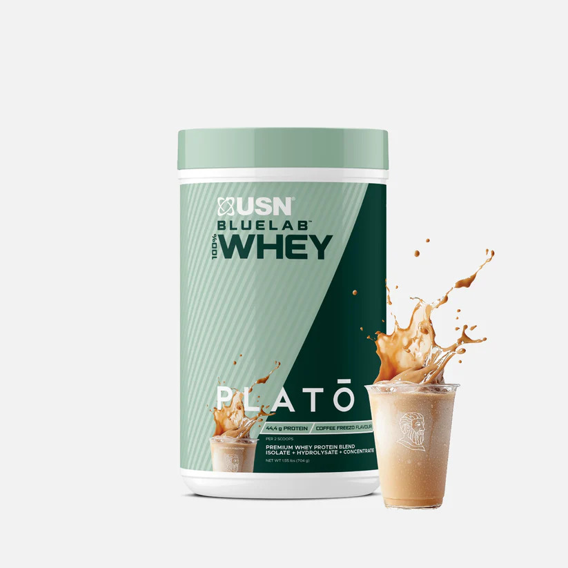 USN Plato Bluelab 100% Whey Protein-21.5g Protein Per Serving- Lactose-Friendly-Lean Muscle Building and Recovery Support