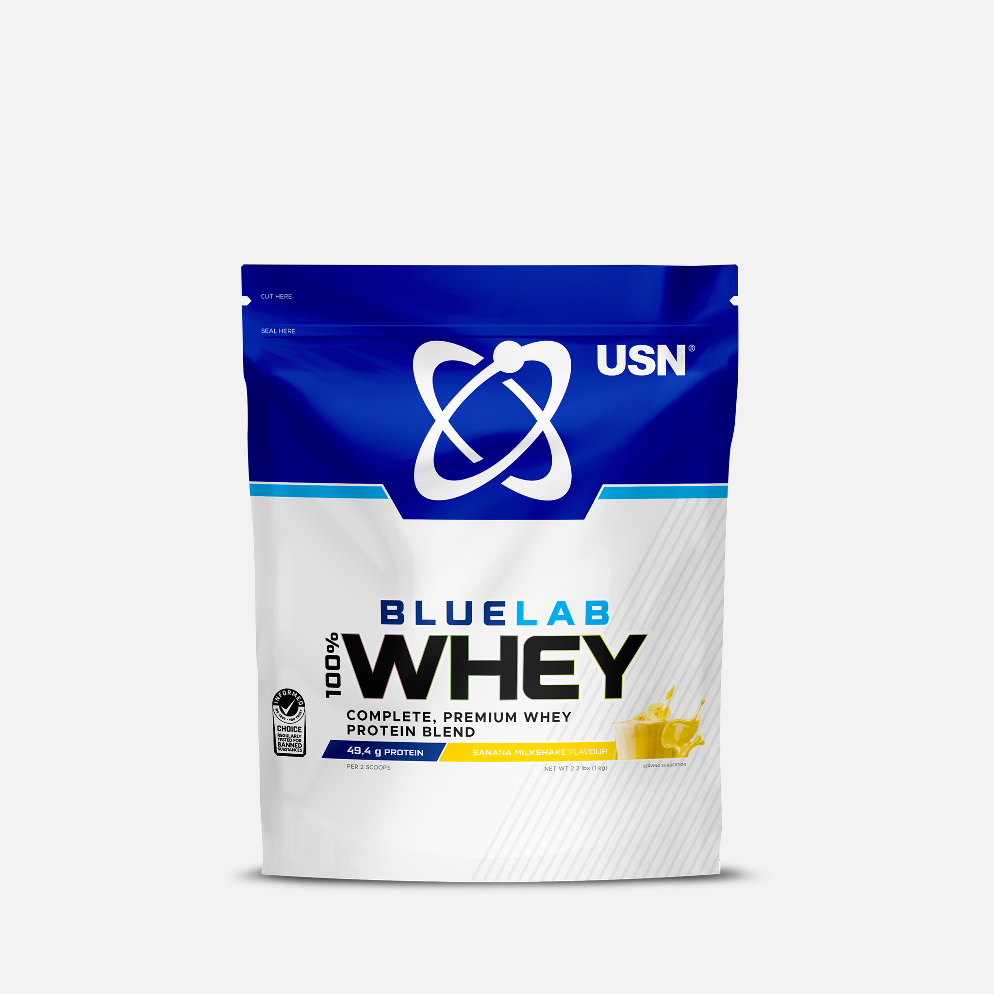 USN BlueLab® 100% Whey Protein. An ultra-premium blend of whey protein isolate, concentrate, and hydrolysate.