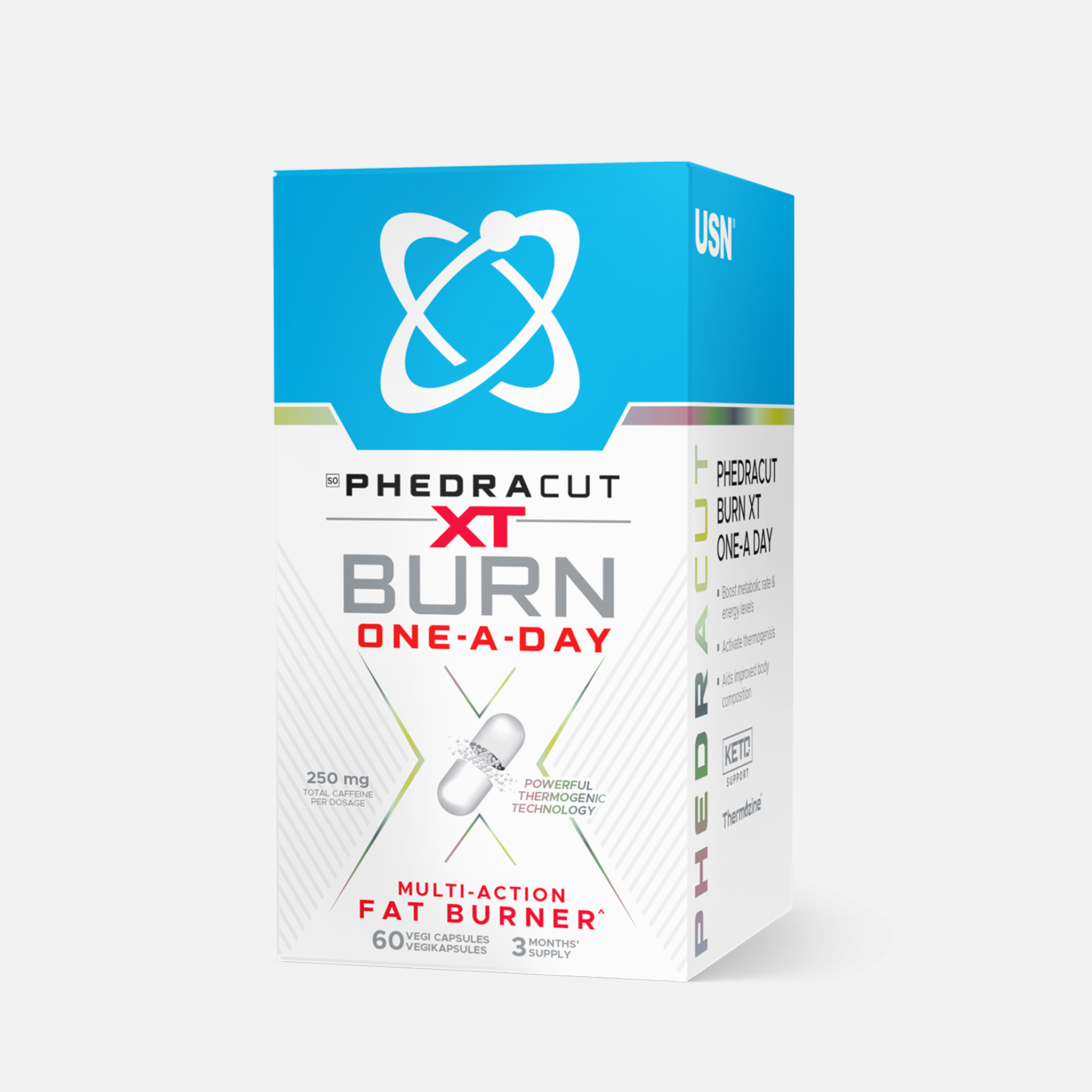 USN Phedra Cut Burn XT One-A-Day Fat Burner | Thermogenic Weight Loss | Appetite Suppressant | 60 Capsules