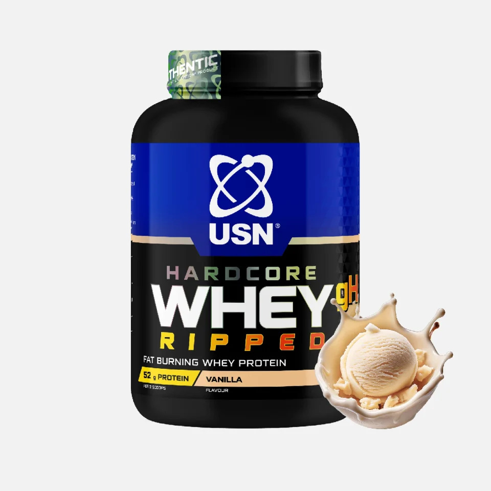 USN Hardcore Whey gH Ripped -High Protein Supplement for Lean Muscle, Fat Metabolism Support and Muscle Recovery.