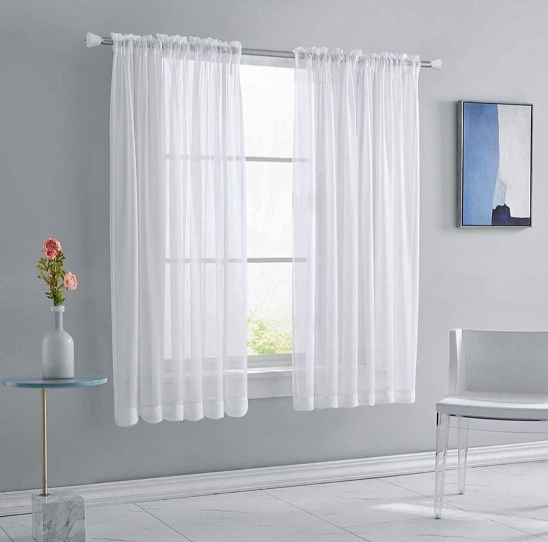 Cream Blackout Curtain Set with White Heavy Sheer Curtain Eyelet Window Drapes 240cm Height Living Room Bedroom Curtains