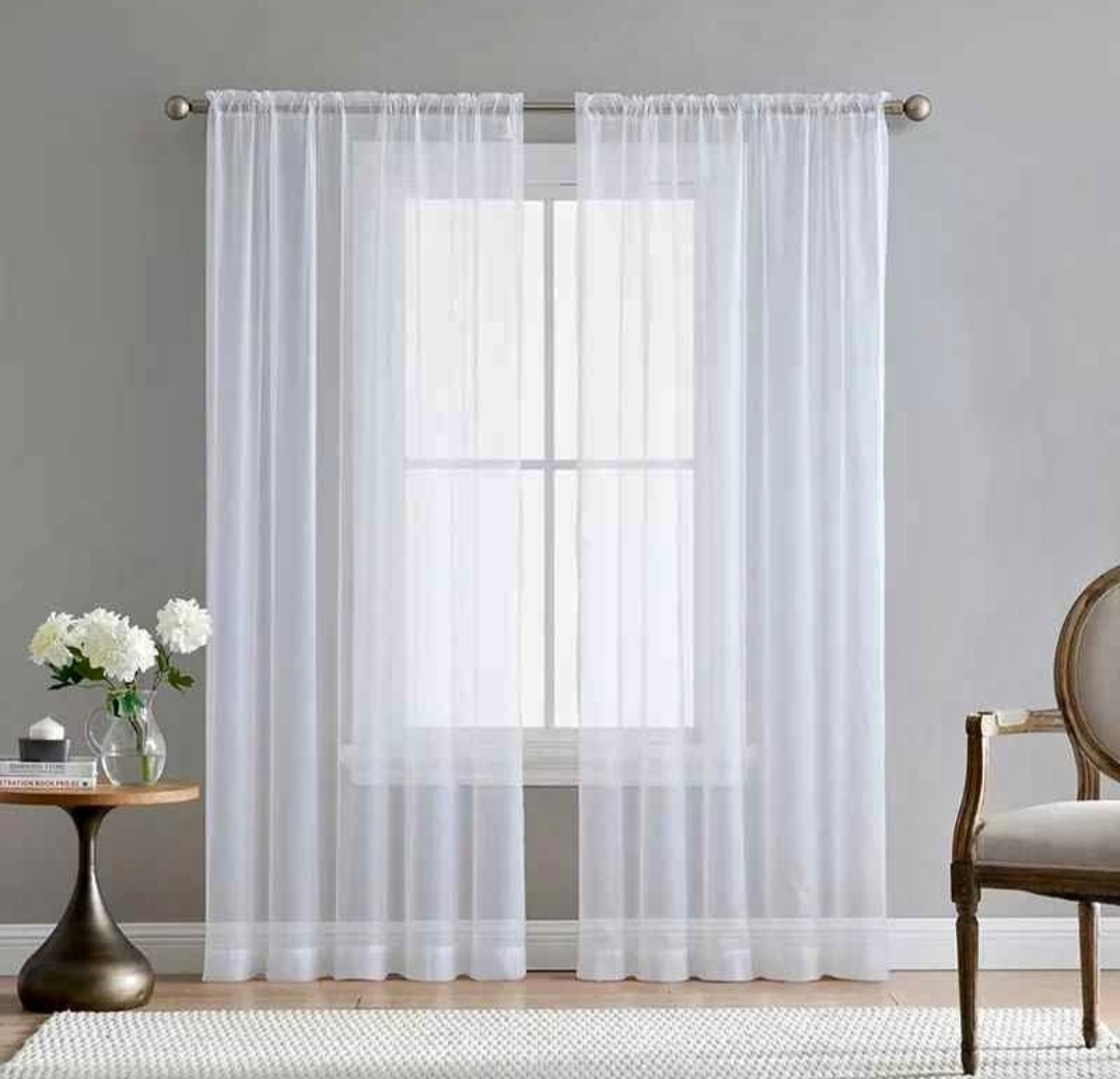 Cream Blackout Curtain Set with White Heavy Sheer Curtain Eyelet Window Drapes 240cm Height Living Room Bedroom Curtains