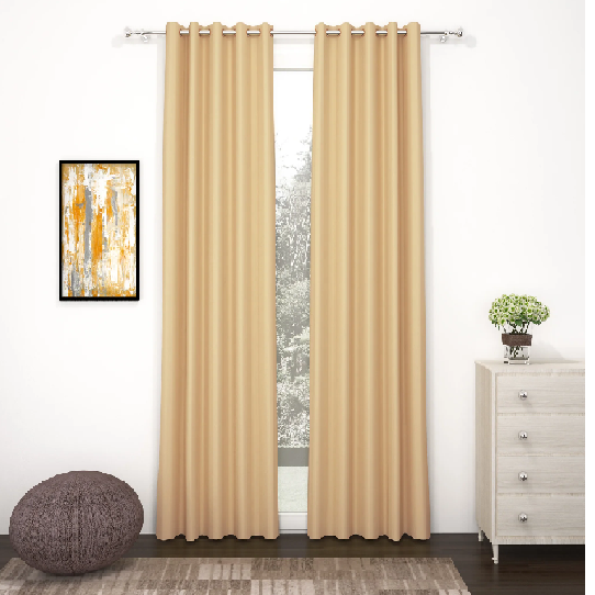 Cream Blackout Curtain Set with White Heavy Sheer Curtain Eyelet Window Drapes 240cm Height Living Room Bedroom Curtains