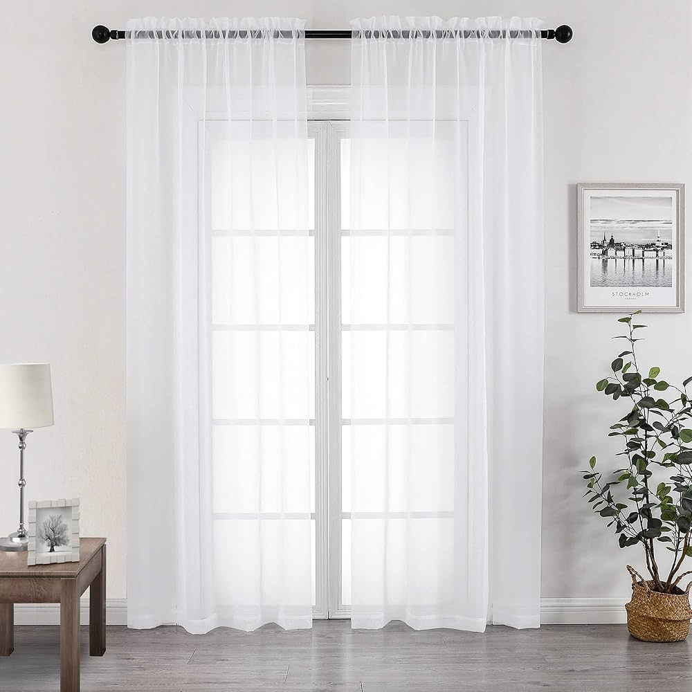 Cream Blackout Curtain Set with White Heavy Sheer Curtain Eyelet Window Drapes 240cm Height Living Room Bedroom Curtains