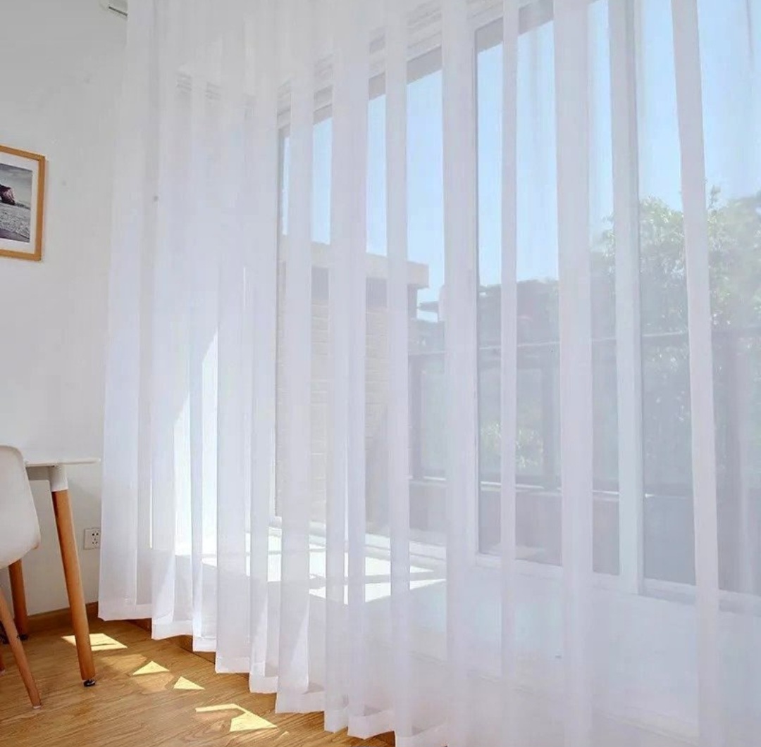 Cream Blackout Curtain Set with White Heavy Sheer Curtain Eyelet Window Drapes 240cm Height Living Room Bedroom Curtains
