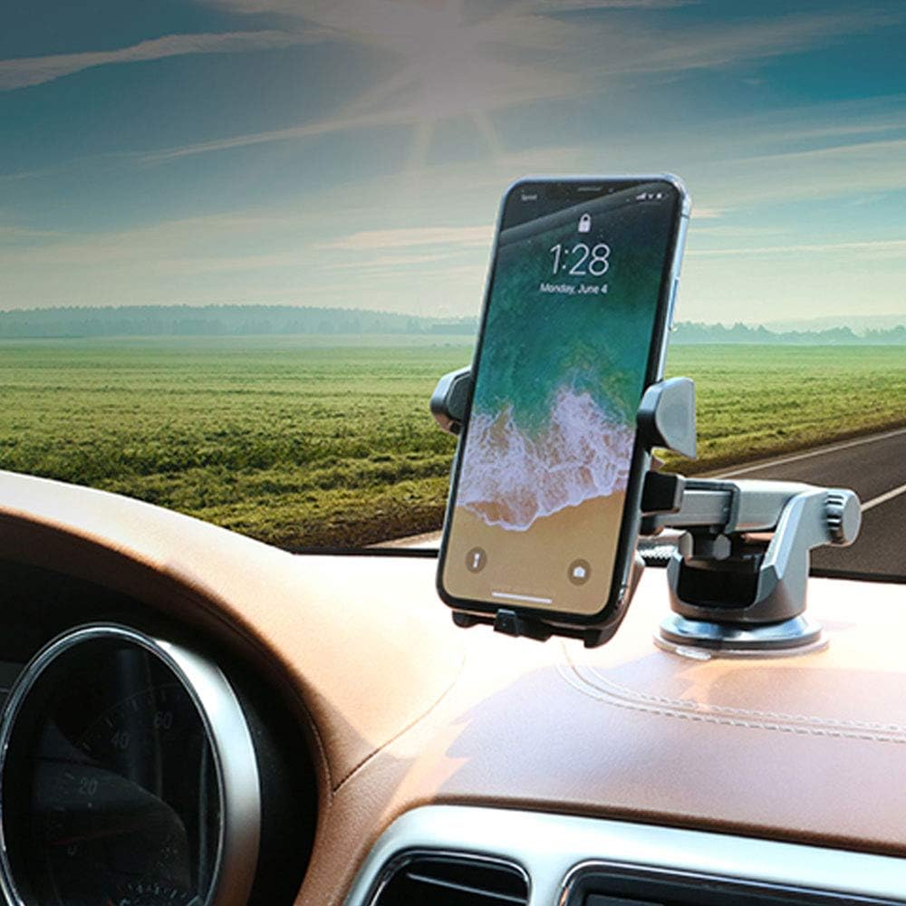 Universal Car Phone Holder 360° Adjustable Dashboard Windshield Mount Anti-Slip Smartphone Holder for GPS Navigation