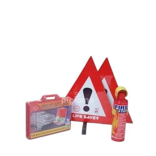 3 In 1 Emergency Car Safety Kit with Warning Triangle Fire Extinguisher and First Aid Kit Roadside Emergency Set