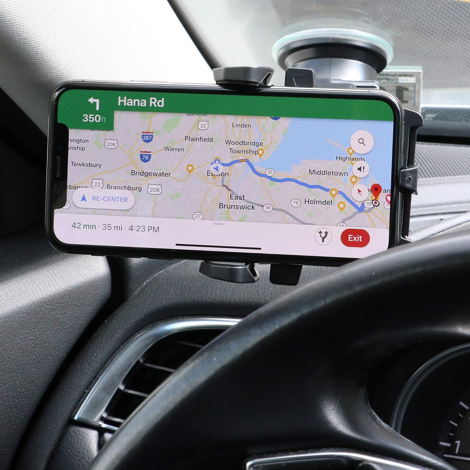 Universal Car Phone Holder 360° Adjustable Dashboard Windshield Mount Anti-Slip Smartphone Holder for GPS Navigation
