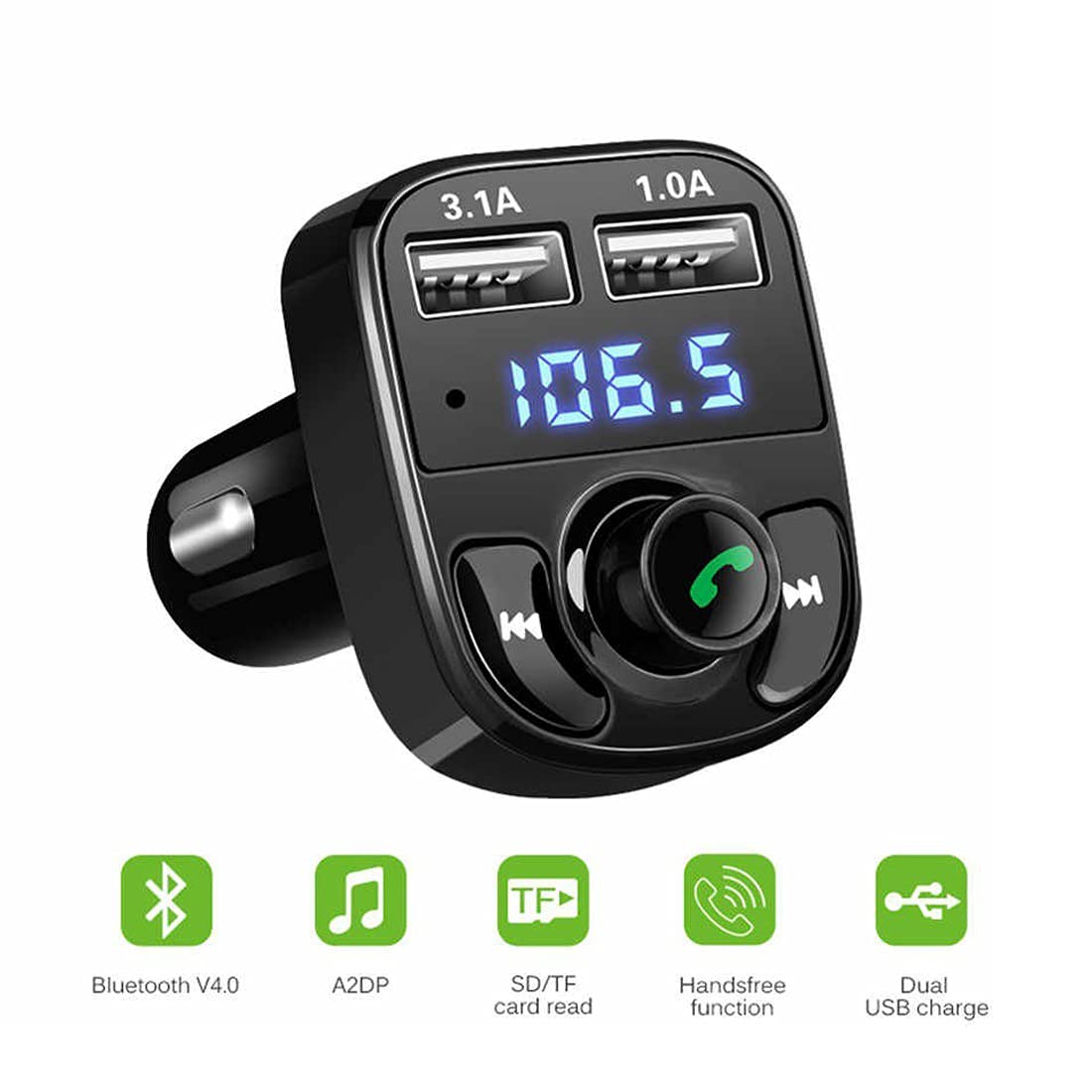 X8 Bluetooth FM Transmitter Wireless Car MP3 Player Dual USB Fast Charger Handsfree Car Modulator