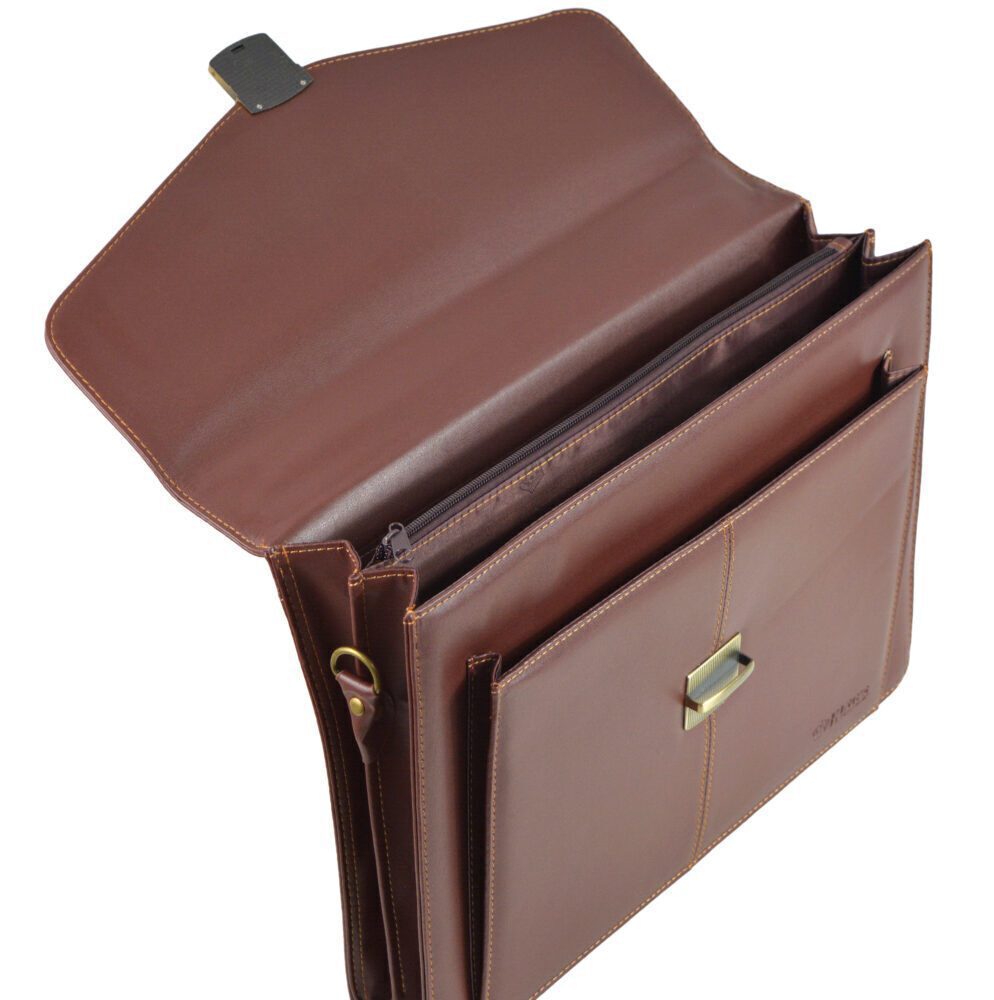 Prestige Leather Document Bag Business Briefcase Portfolio Laptop Office Bag for Men and Women
