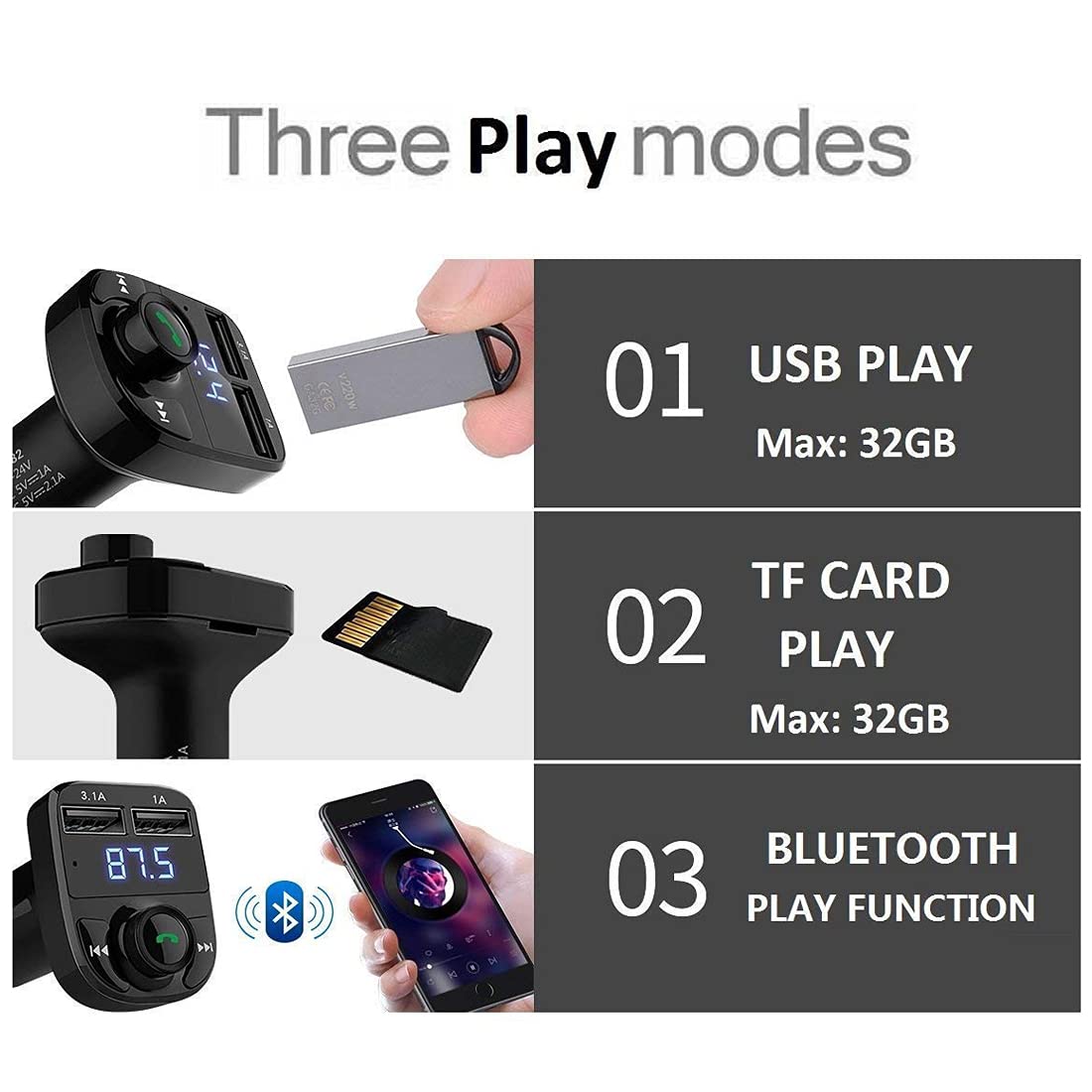 X8 Bluetooth FM Transmitter Wireless Car MP3 Player Dual USB Fast Charger Handsfree Car Modulator