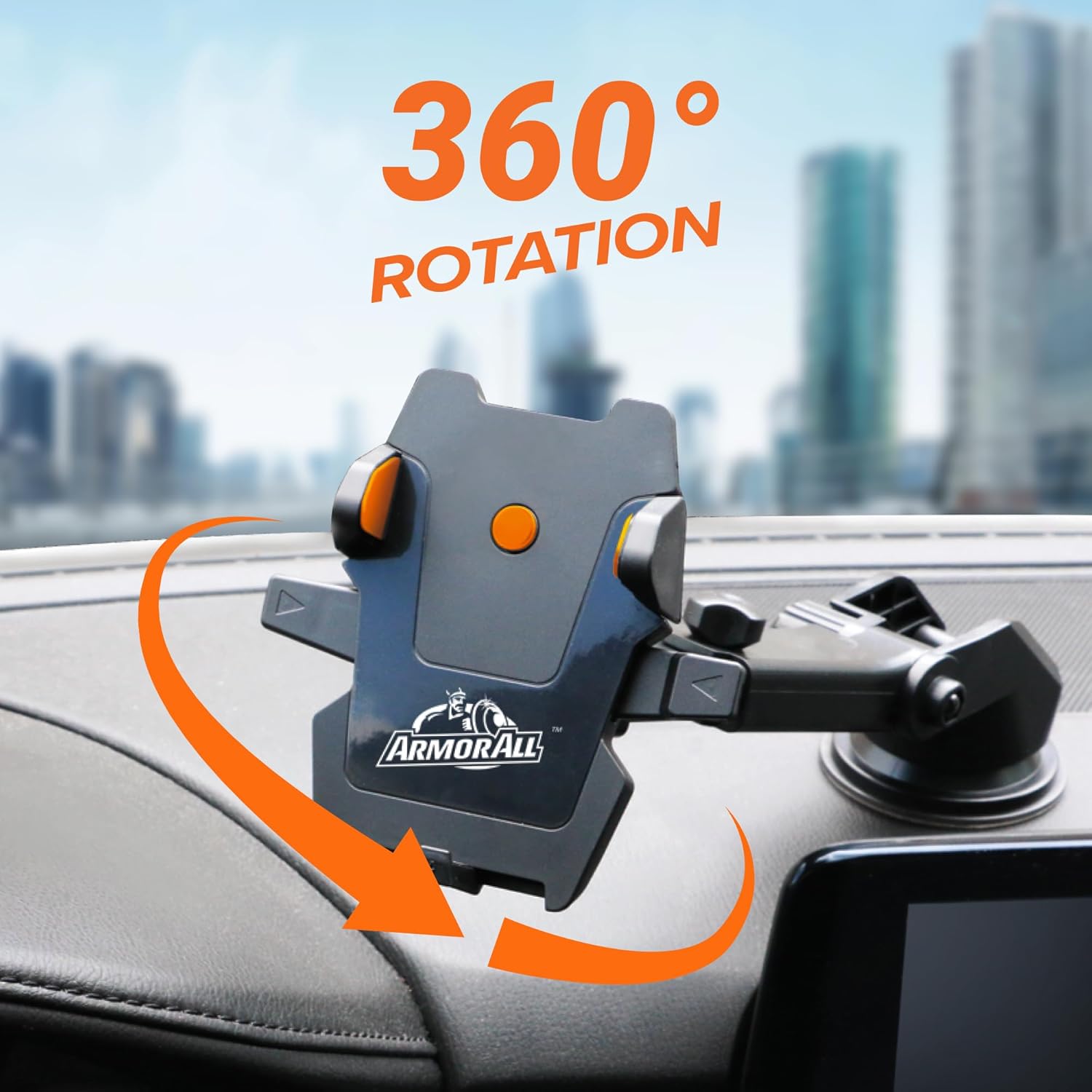 Universal Car Phone Holder 360° Adjustable Dashboard Windshield Mount Anti-Slip Smartphone Holder for GPS Navigation