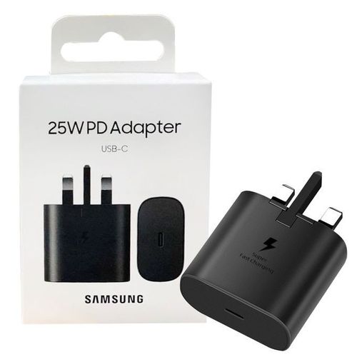 Samsung 25W Watts Fast Charger Adapter For Galaxy A15,A25,A05S,S23FE With Type C Output - Black