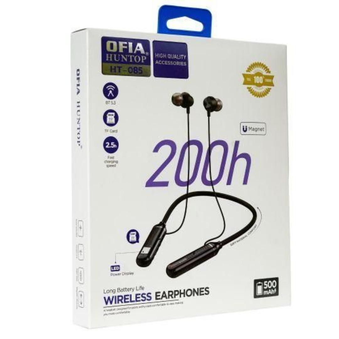 OFIA HUNTOP HT-085 WIRELESS NECKBAND EARPHONES WITH SD CARD SLOT