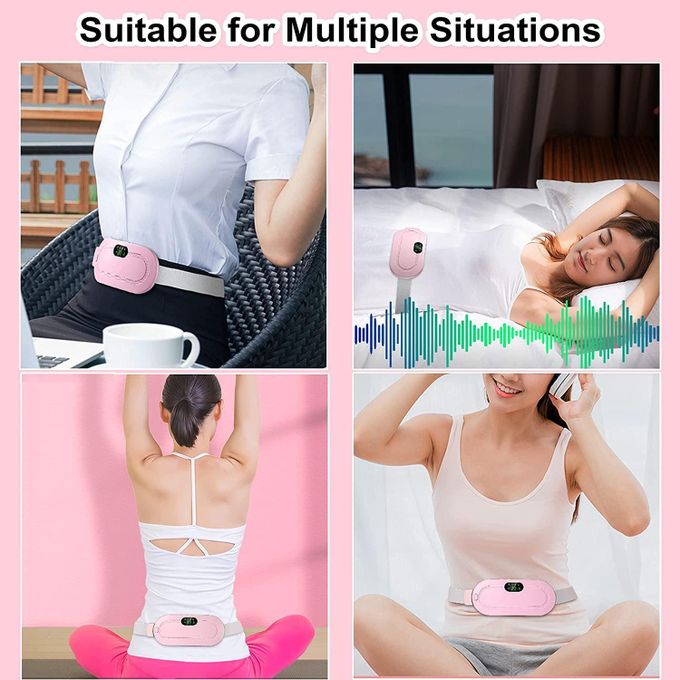 Rechargeable Electric Heating Waist Belt Massager - Portable Menstrual & Abdominal Pain Relief Belt