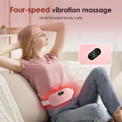 Rechargeable Electric Heating Waist Belt Massager - Portable Menstrual & Abdominal Pain Relief Belt