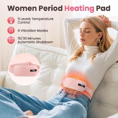 Rechargeable Electric Heating Waist Belt Massager - Portable Menstrual & Abdominal Pain Relief Belt
