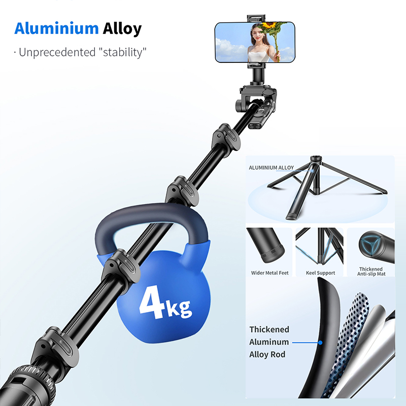 C06 1.8m Selfie Stick with Wireless Remote Control360° Rotating Shooting Action Camera Vlogging Kit Landing Tripod