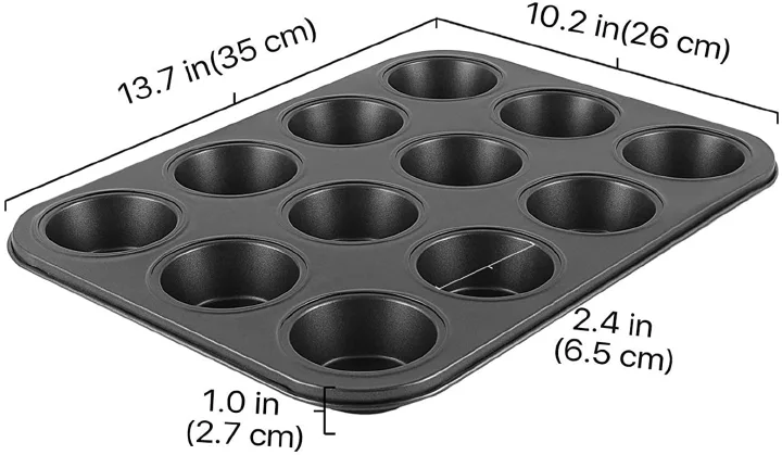 🎪New arrivals🔥🔥
 ♦️Nonstick 12-hole cupcakes baking tin cup cake mold
Kindly watch the video on how to use it