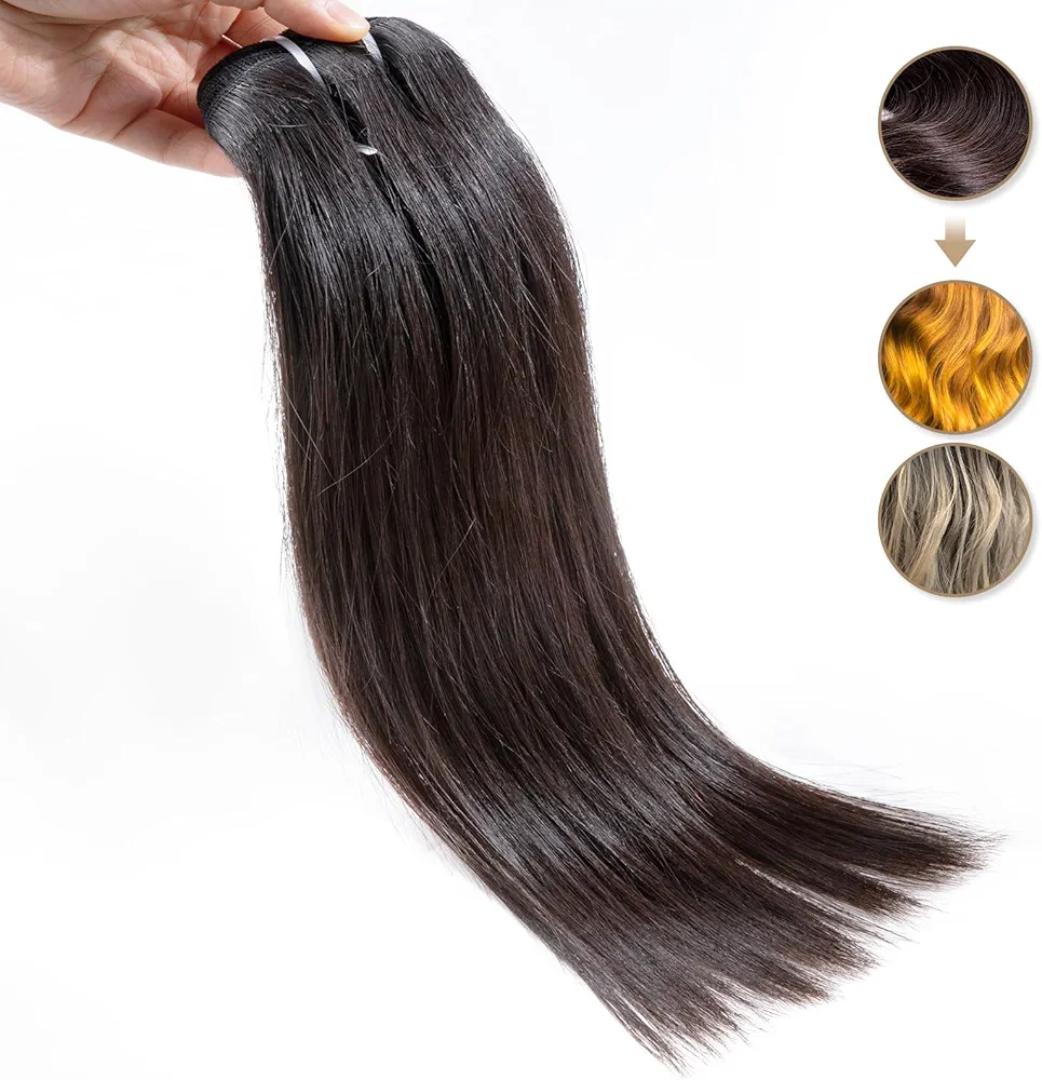 8 Inch Short Human Hair yaki straight Bundles Natural Color 1 Bundles 12A Brazilian Virgin Hair 100% yaki Straight Human