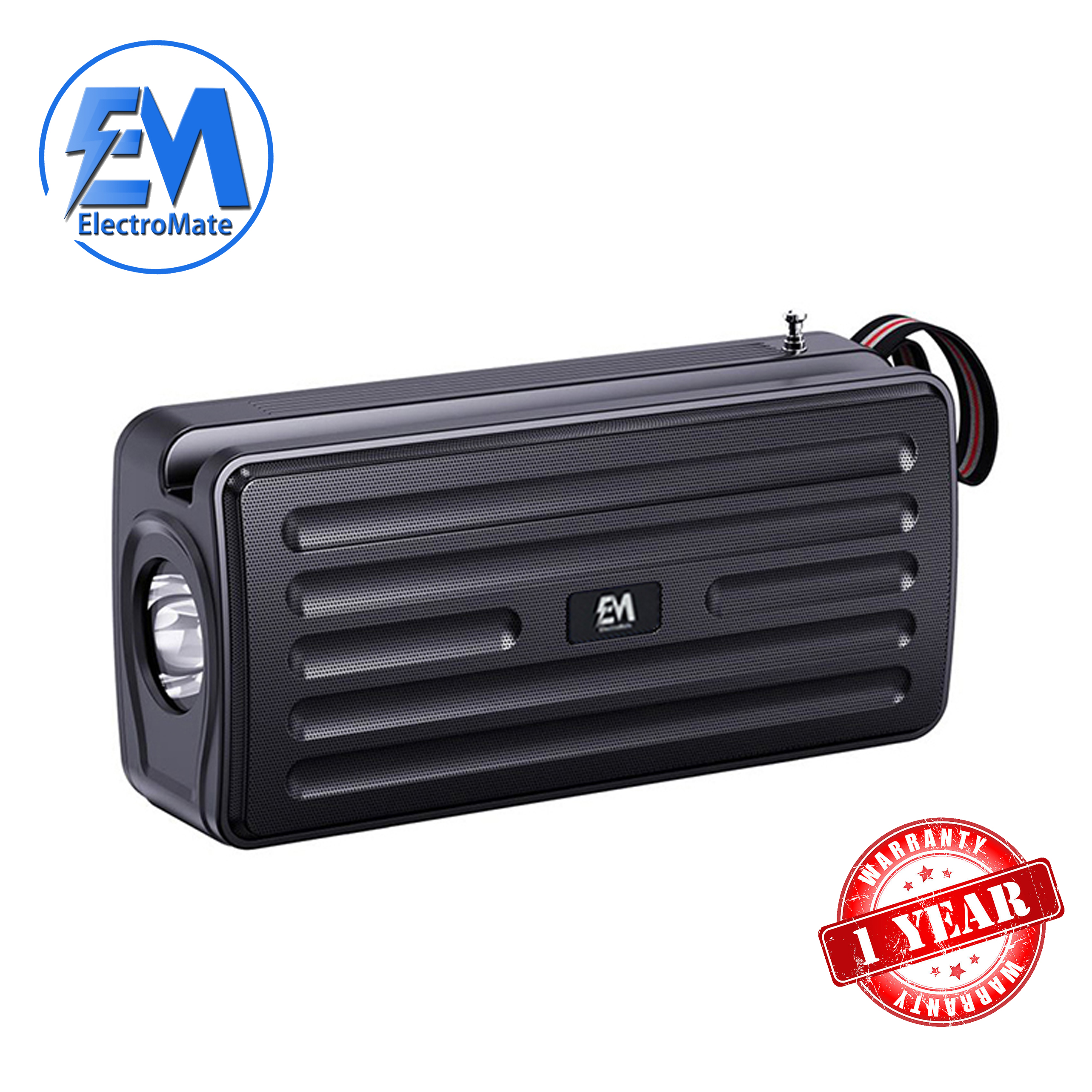 Solar Powered Bluetooth Speaker Portable Subwoofer Wireless Speaker With 100M Remote Flashlight Radio Retractable Antenna Physical Button Detachable Strap Support TF Card USB AUX Play TWS Surroun SS01