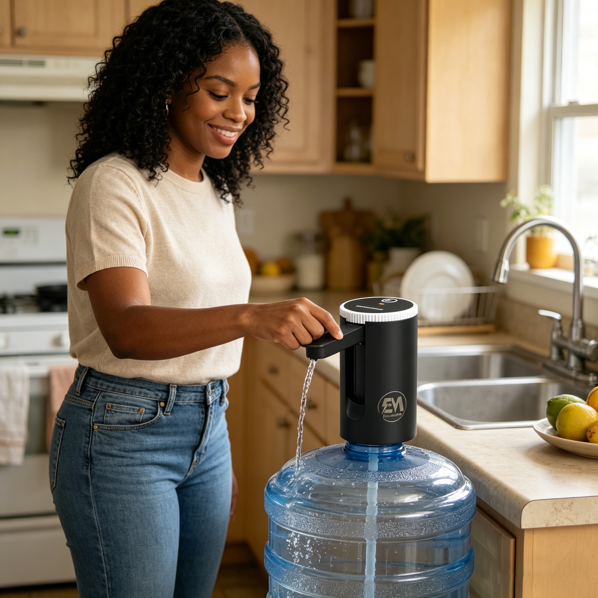 EM Electric Water Dispenser Pump for Gallon Bottles – Rechargeable, Portable Pump with Tap for Home, Office, and Outdoor Use  ElectroMate