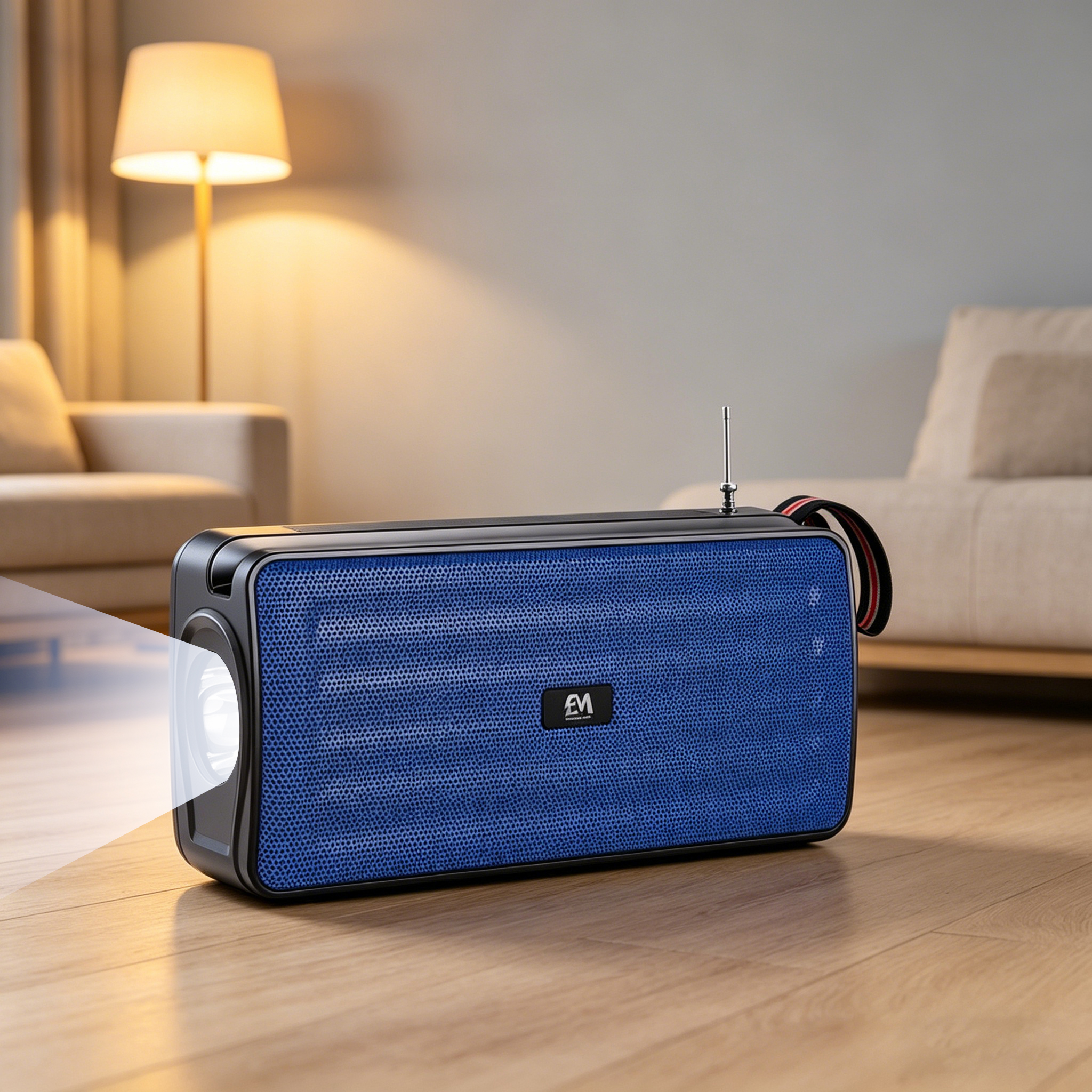 Solar Powered Bluetooth Speaker Portable Subwoofer Wireless Speaker With 100M Remote Flashlight Radio Retractable Antenna Physical Button Detachable Strap Support TF Card USB AUX Play TWS Surroun SS01