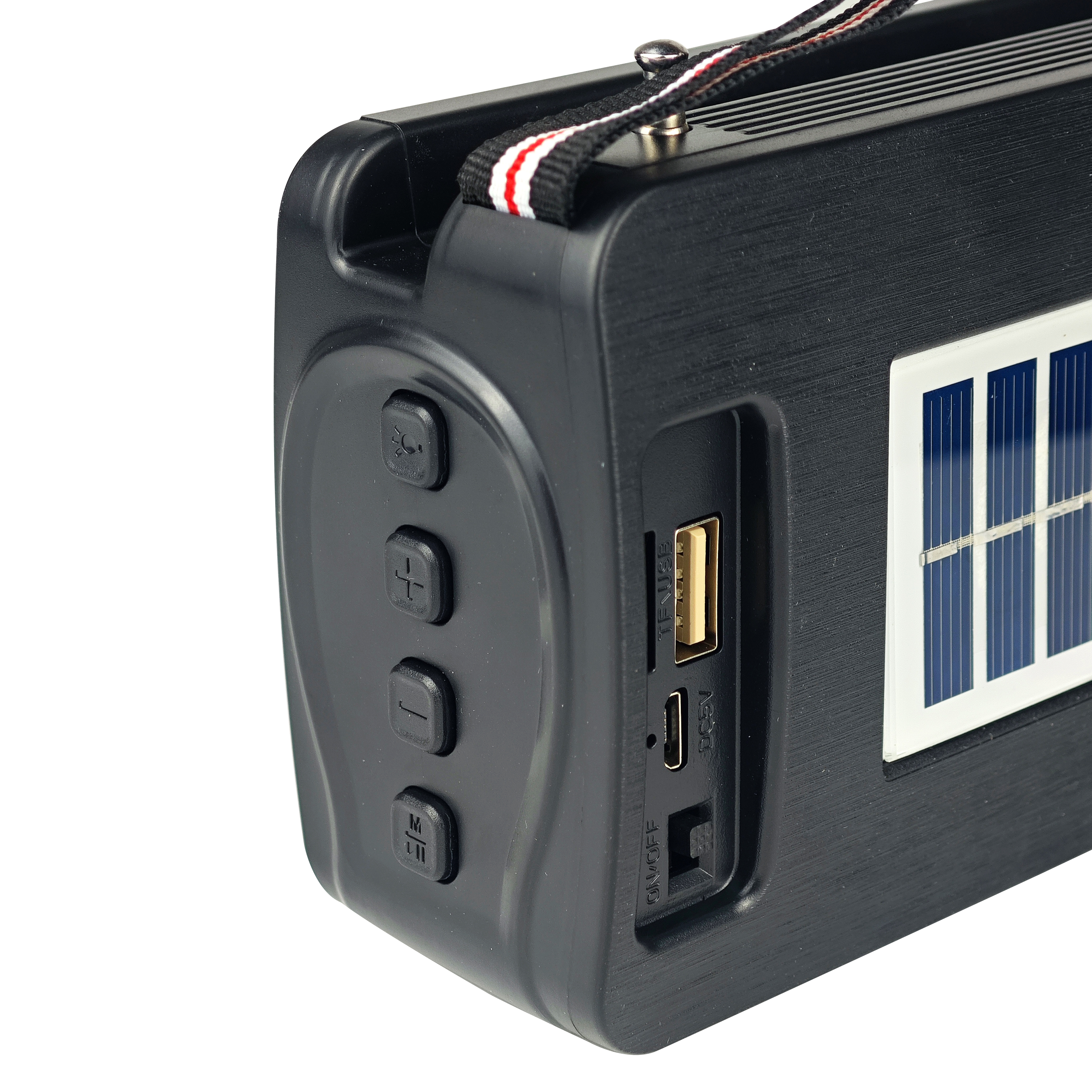 Solar Powered Bluetooth Speaker Portable Subwoofer Wireless Speaker With 100M Remote Flashlight Radio Retractable Antenna Physical Button Detachable Strap Support TF Card USB AUX Play TWS Surroun SS01