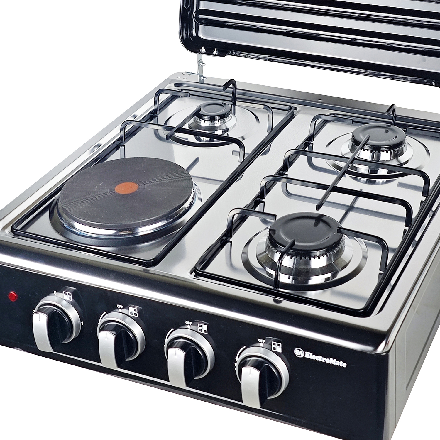 3 Gas + 1 Electric 4 Burners Countertop Gas Cooker manual-ignition Cooking Range 55X50CM SGS03