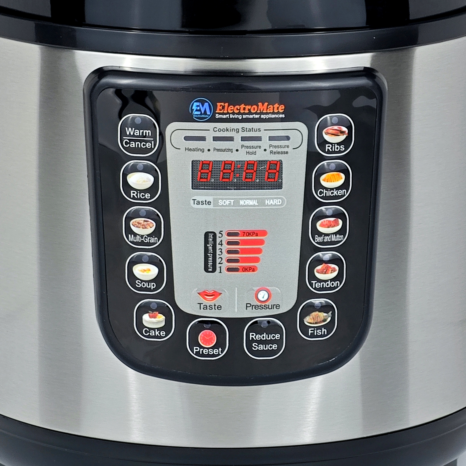 EM Electric Pressure Cooker 6 Litres, Non-Stick - 12 in 1 Multi-functional, Rice, Beans, Meat Cooker EPC02
