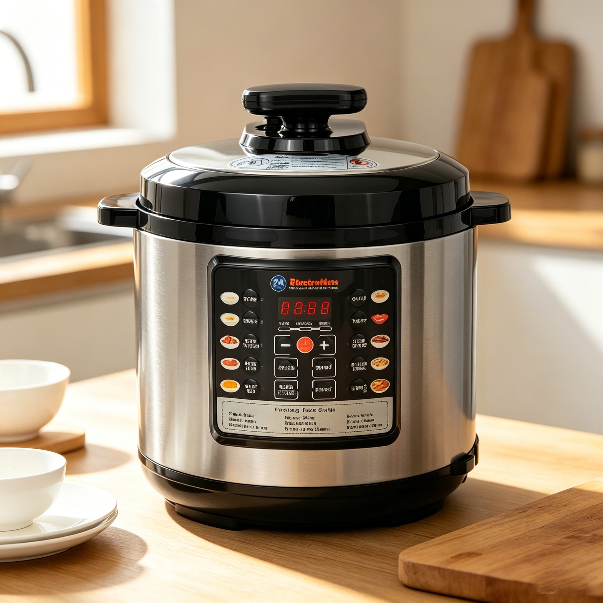 EM Electric Pressure Cooker 6 Litres, Non-Stick - 10 in 1 Multi-functional, Rice, Beans, Meat Cooker EPC01