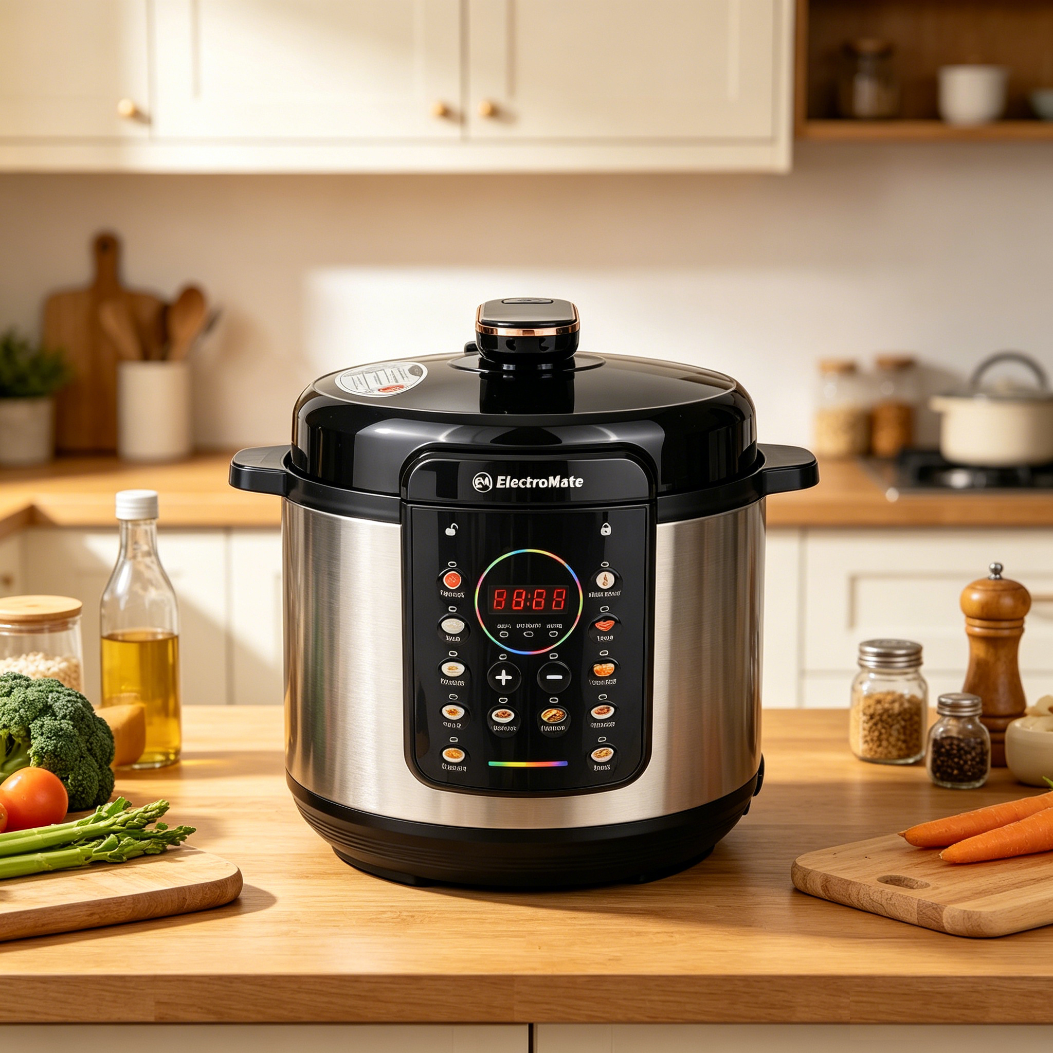 EM Electric Pressure Cooker 6 Litres, Non-Stick - 12 in 1 Multi-functional, Rice, Beans, Meat Cooker EPC03