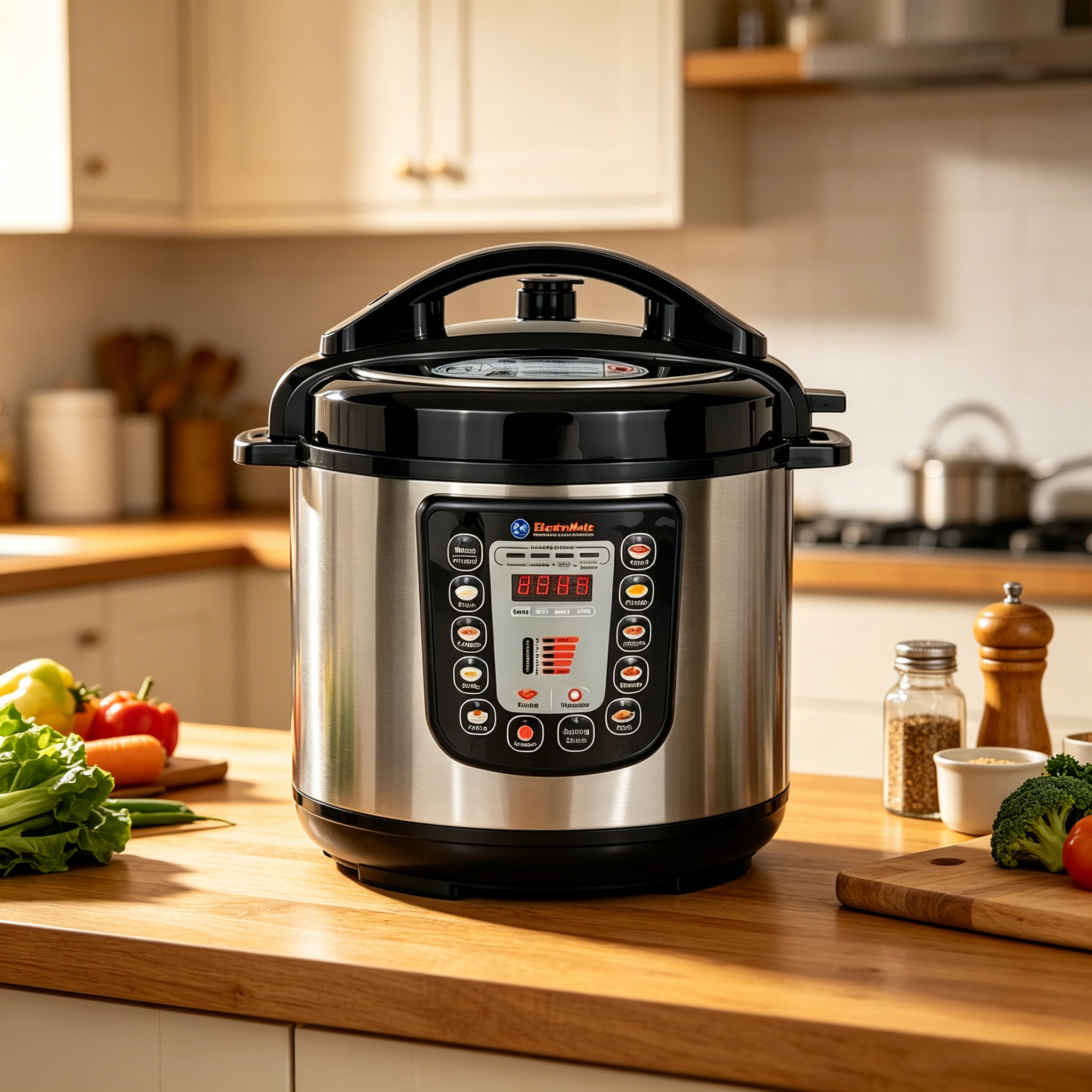 EM Electric Pressure Cooker 6 Litres, Non-Stick - 12 in 1 Multi-functional, Rice, Beans, Meat Cooker EPC02