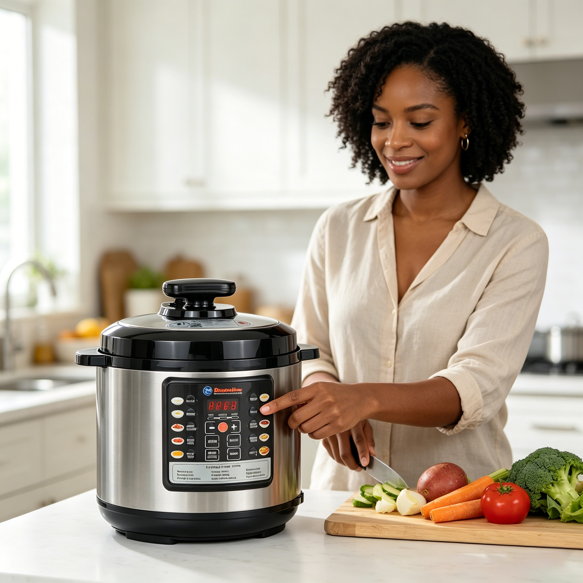 EM Electric Pressure Cooker 6 Litres, Non-Stick - 10 in 1 Multi-functional, Rice, Beans, Meat Cooker EPC01