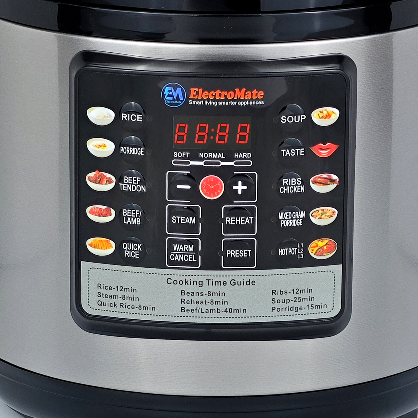 EM Electric Pressure Cooker 6 Litres, Non-Stick - 10 in 1 Multi-functional, Rice, Beans, Meat Cooker EPC01