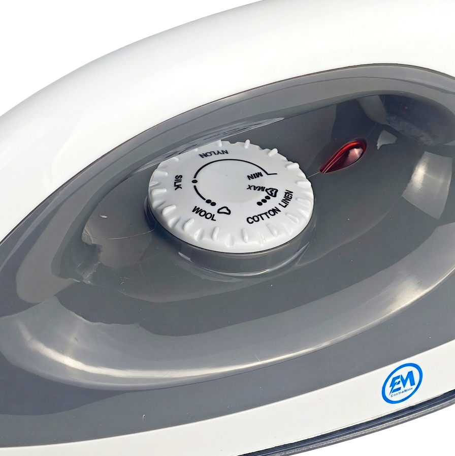 EM Dry Iron Box 1000W with 5-Gear Temperature Control – Lightweight, Non-Stick Soleplate for Fast & Efficient Ironing  IB01G ElectroMate