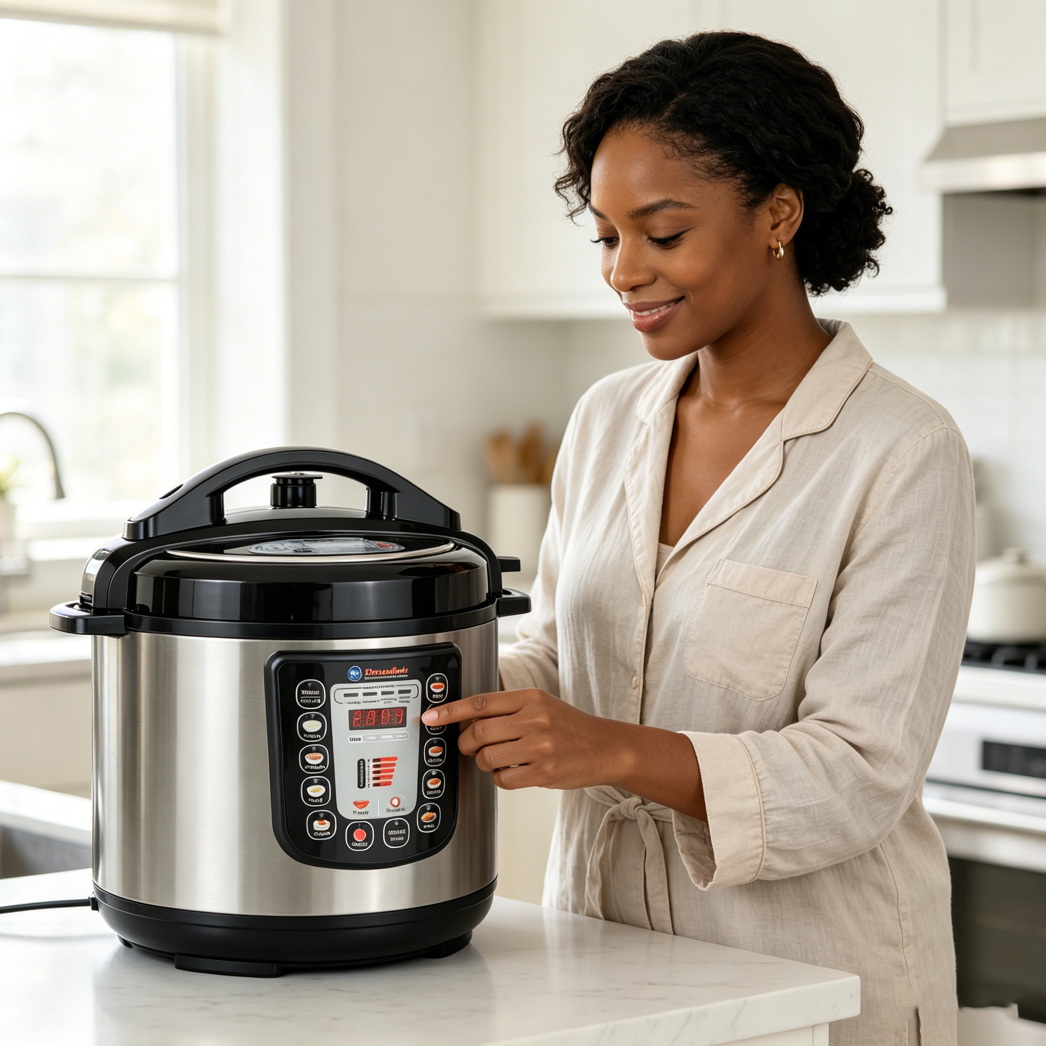 EM Electric Pressure Cooker 6 Litres, Non-Stick - 12 in 1 Multi-functional, Rice, Beans, Meat Cooker EPC02