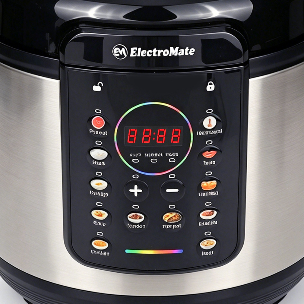 EM Electric Pressure Cooker 6 Litres, Non-Stick - 12 in 1 Multi-functional, Rice, Beans, Meat Cooker EPC03