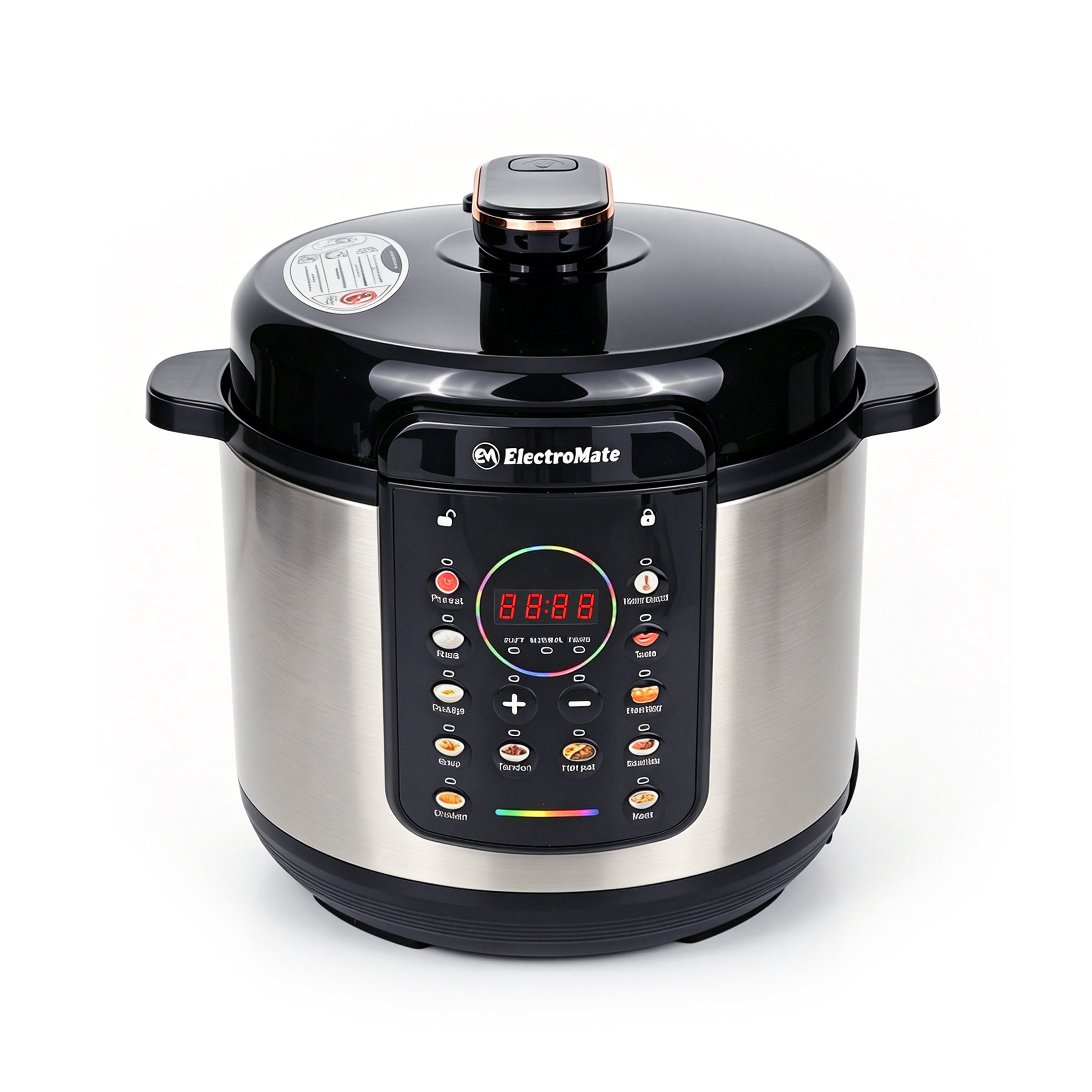 EM Electric Pressure Cooker 6 Litres, Non-Stick - 12 in 1 Multi-functional, Rice, Beans, Meat Cooker EPC03