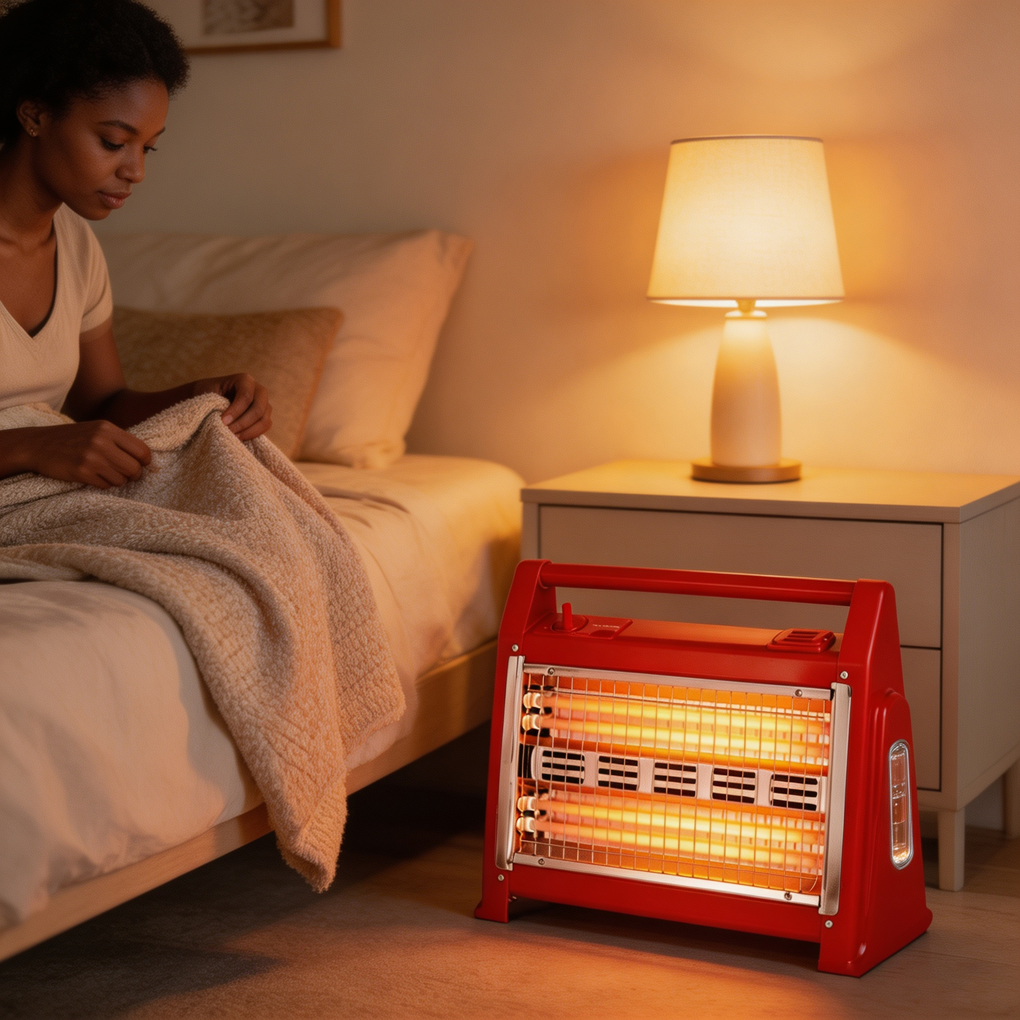 EM 1600W 3 in 1 Electric Infrared Heater Quartz Heater with Humidifier, Tube 400w Fan Room Heater, 2 Heat settings, Cool /warm / hot wind for selection. Power indicator light, Adjustable thermostat