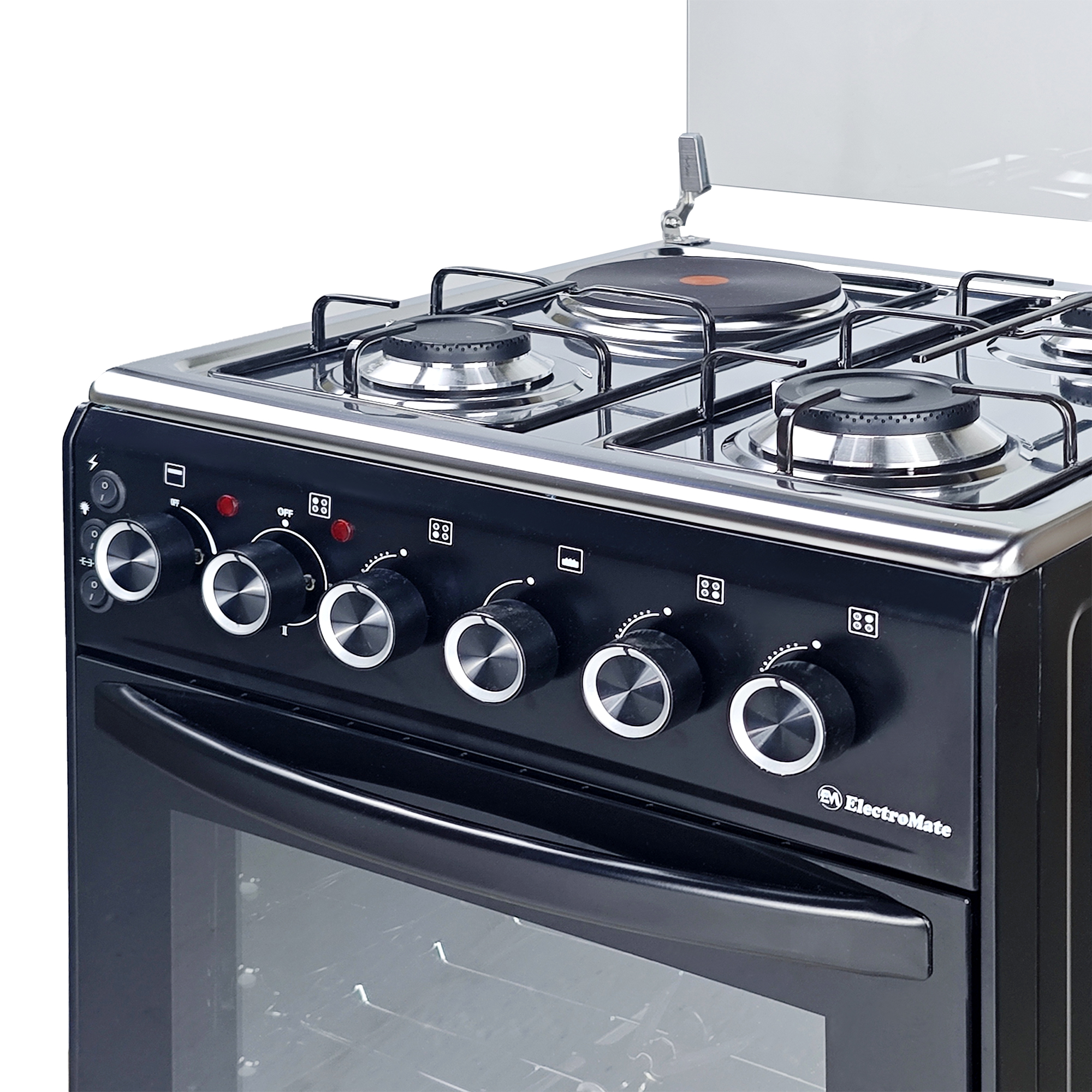 EM 3 Gas + 1 Electric 4 Burners Free Standing Gas Cooker Cooking Range with 60L Oven Automatic lgnition 50X55CM SGC502