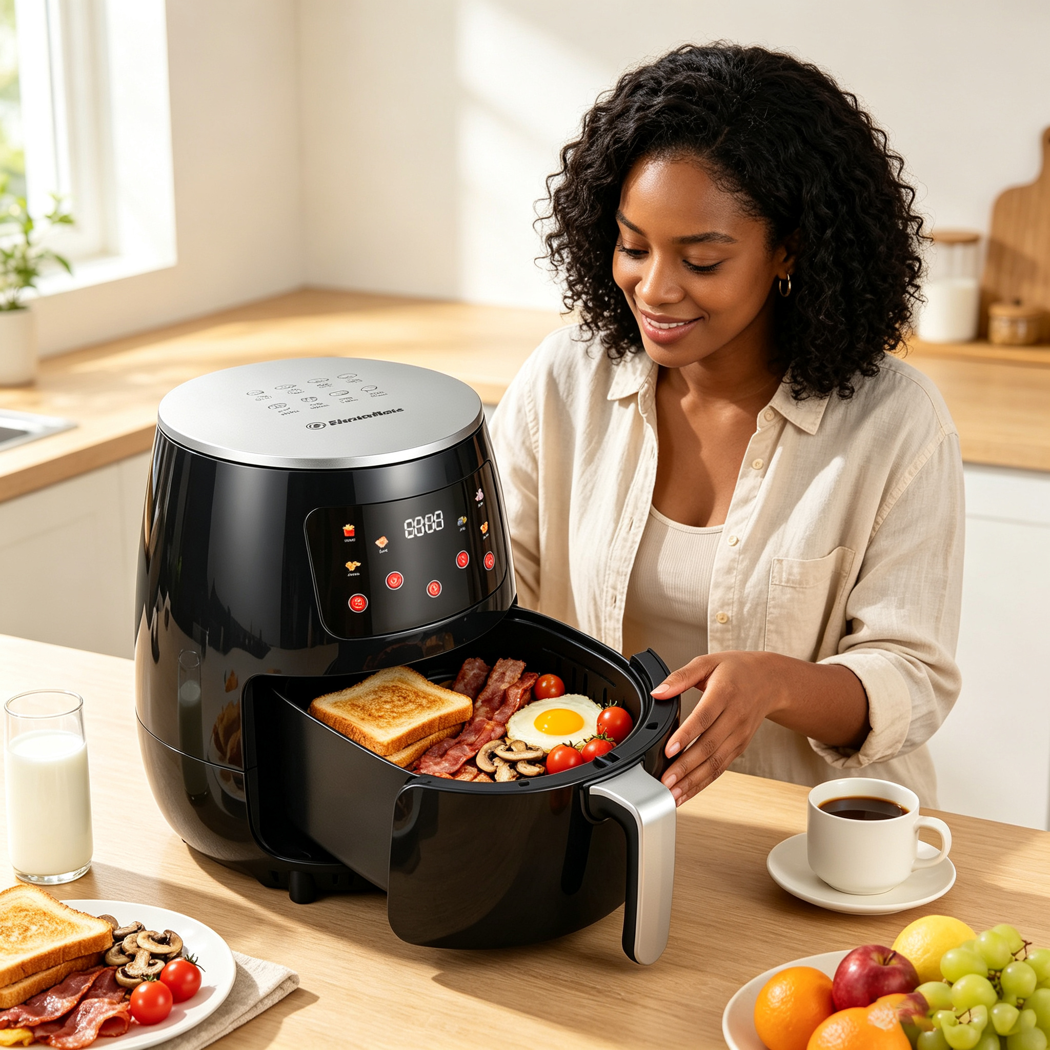 EM Air Fryer 5L multifunctional Electromate Air fryer oven airfryer with  extra large airfryer with manual control AF01