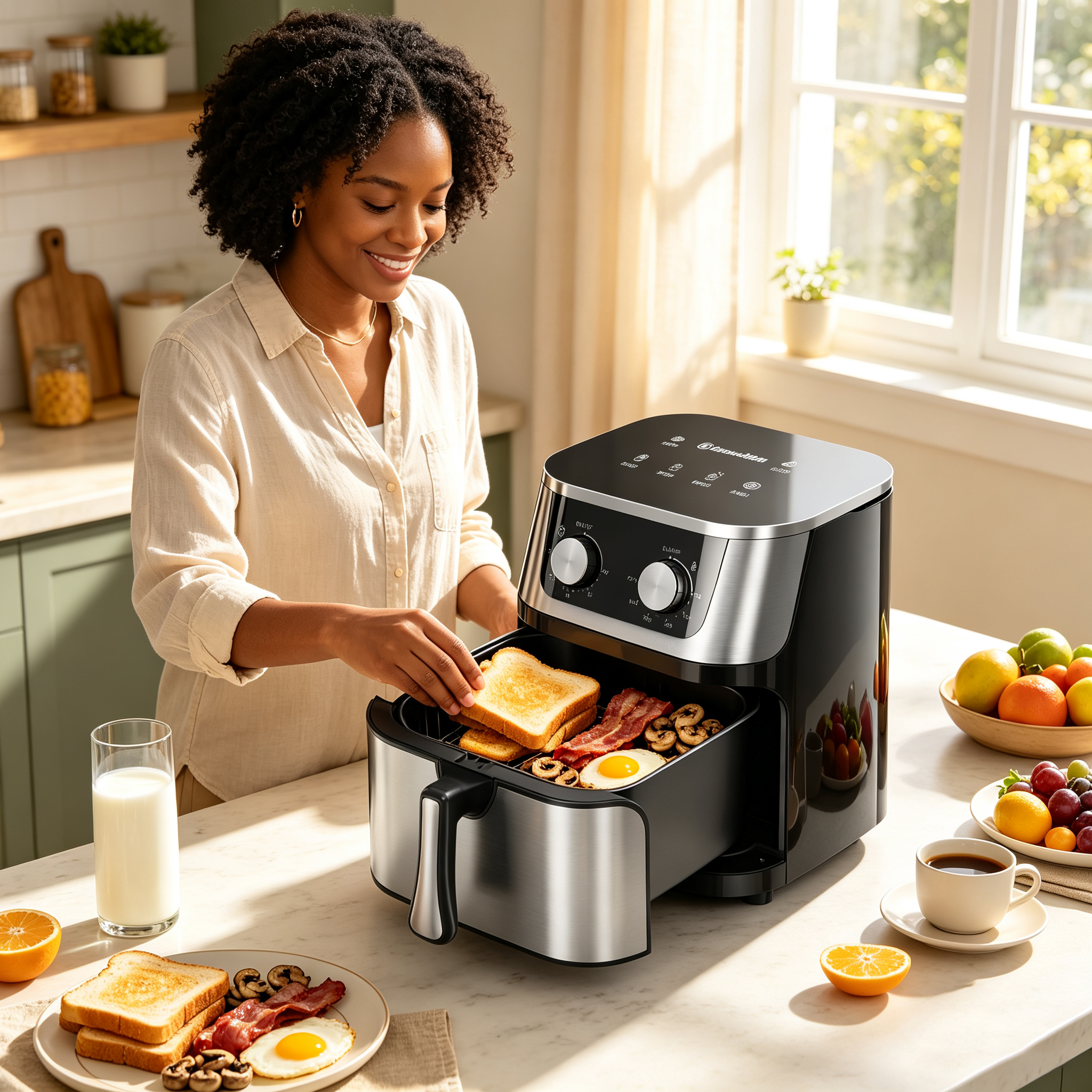 EM Air Fryer 10L multifunctional Electromate Air fryer oven airfryer with  extra large airfryer with manual control AF03