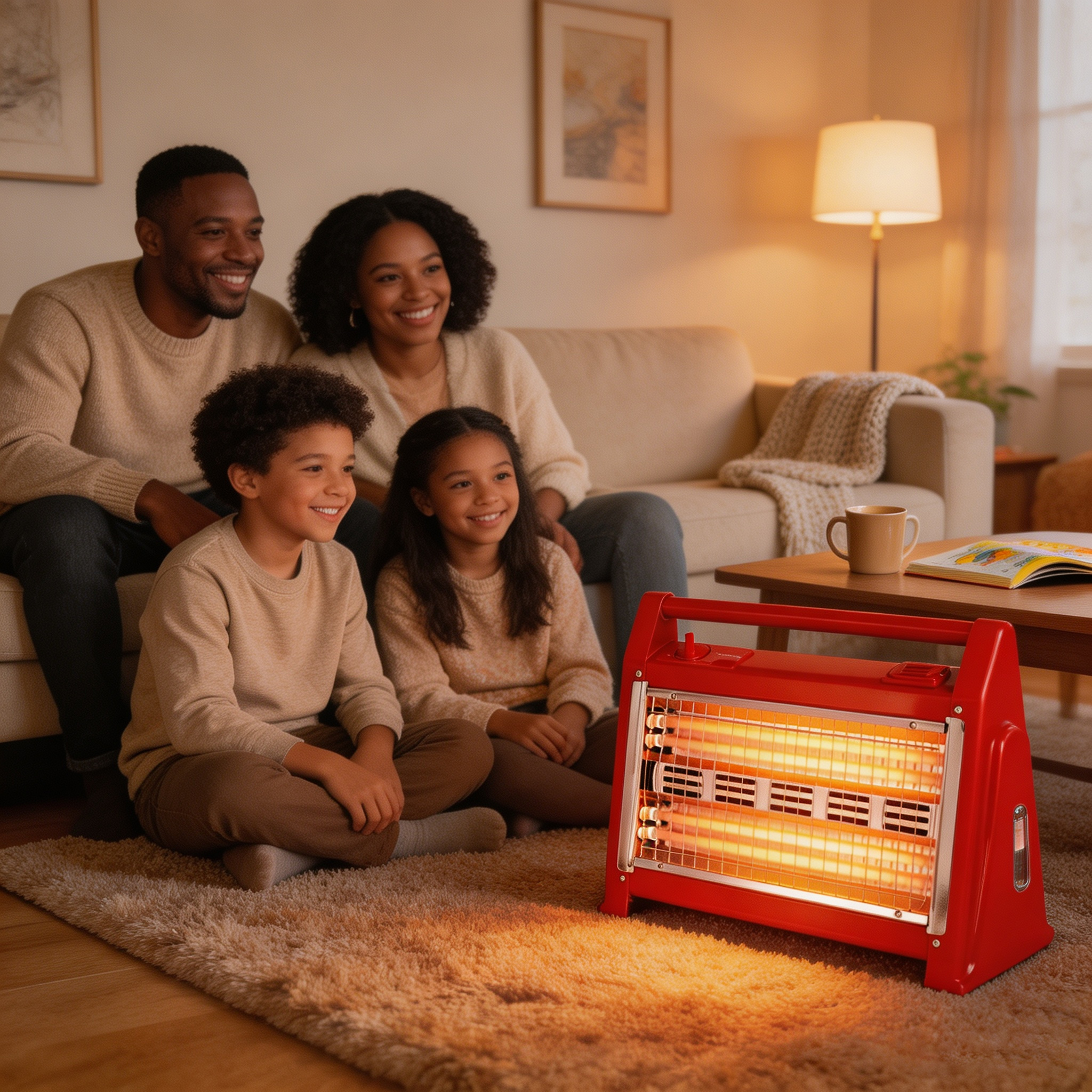 EM 1600W 3 in 1 Electric Infrared Heater Quartz Heater with Humidifier, Tube 400w Fan Room Heater, 2 Heat settings, Cool /warm / hot wind for selection. Power indicator light, Adjustable thermostat