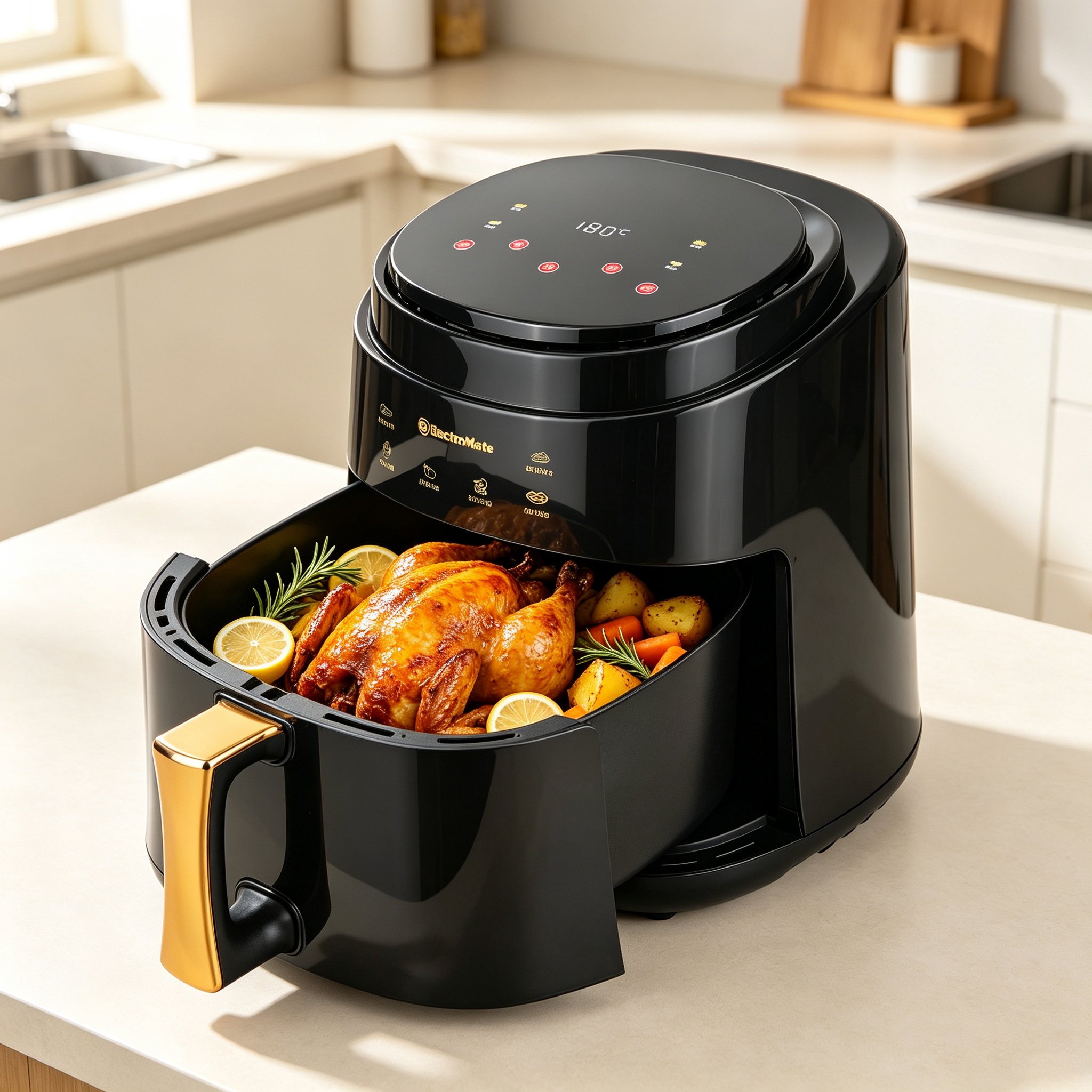 EM Air Fryer 6L multifunctional Electromate Air fryer oven airfryer with  extra large airfryer with manual control AF02