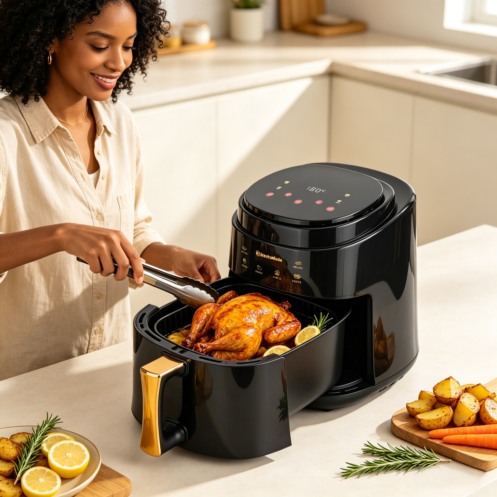 EM Air Fryer 6L multifunctional Electromate Air fryer oven airfryer with  extra large airfryer with manual control AF02