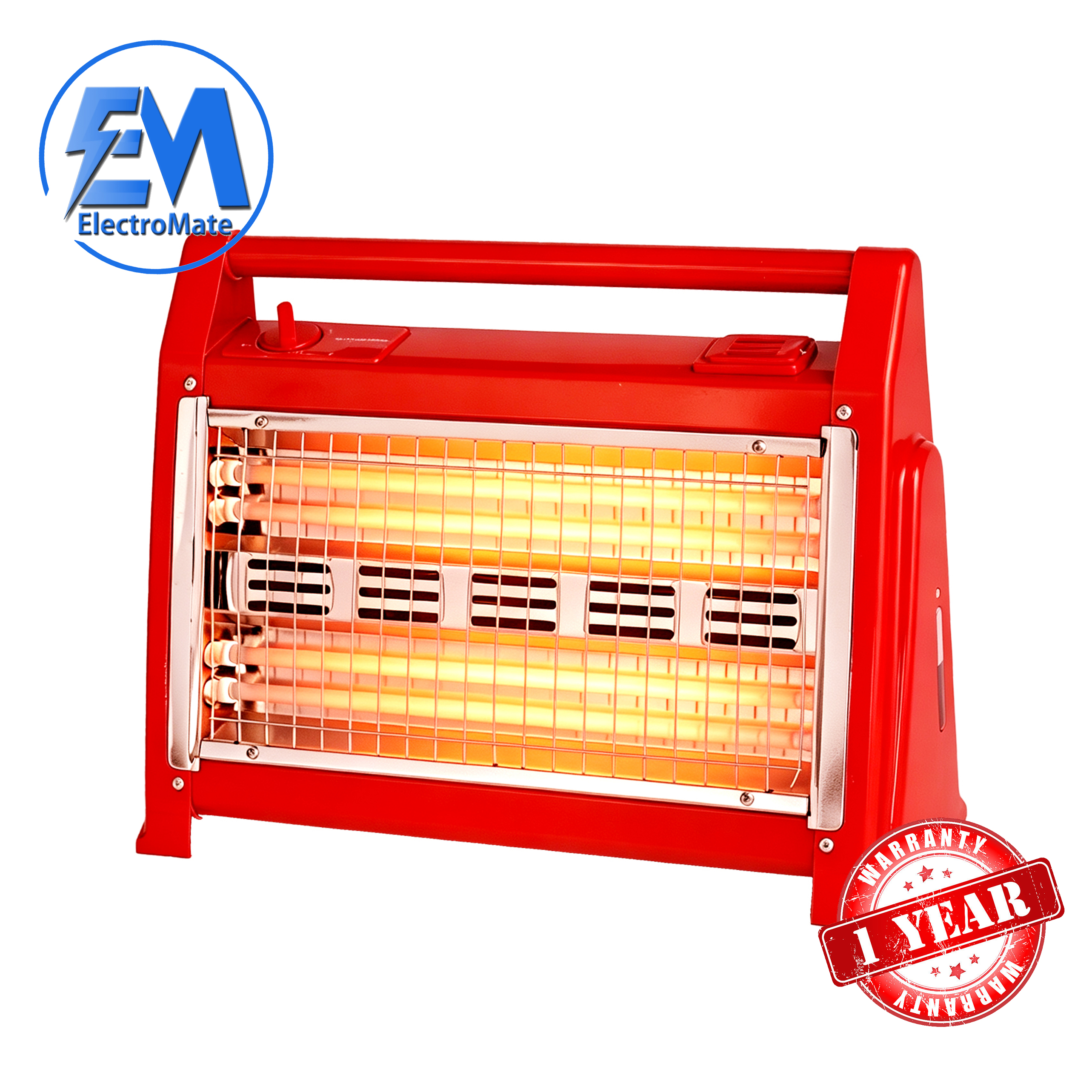 EM 1600W 3 in 1 Electric Infrared Heater Quartz Heater with Humidifier, Tube 400w Fan Room Heater, 2 Heat settings, Cool /warm / hot wind for selection. Power indicator light, Adjustable thermostat