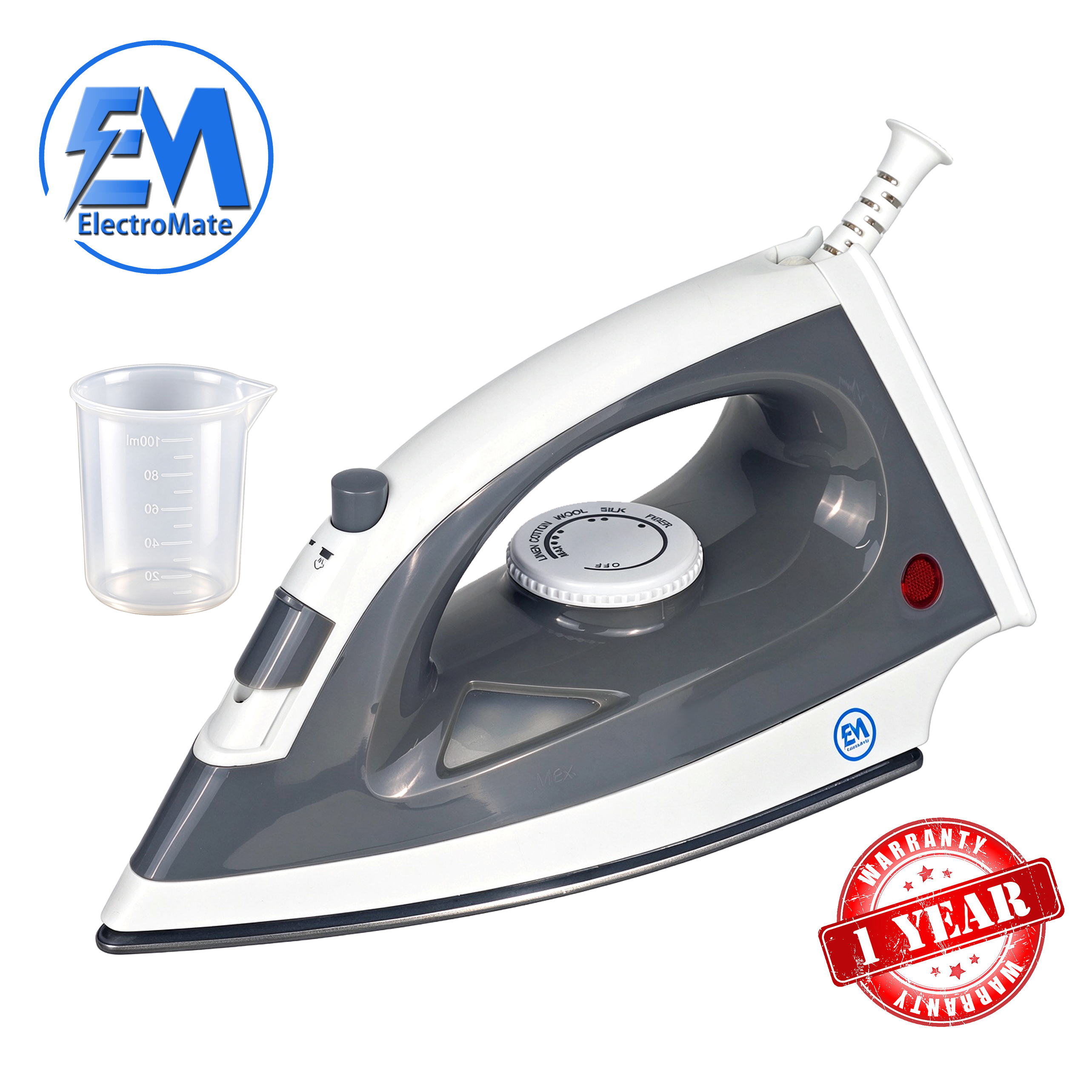 EM Steam Iron Box Power Efficient Electric Ironbox with Steam Function & Elegant Design Pasi Fast Delivery IB02 ElectroMate