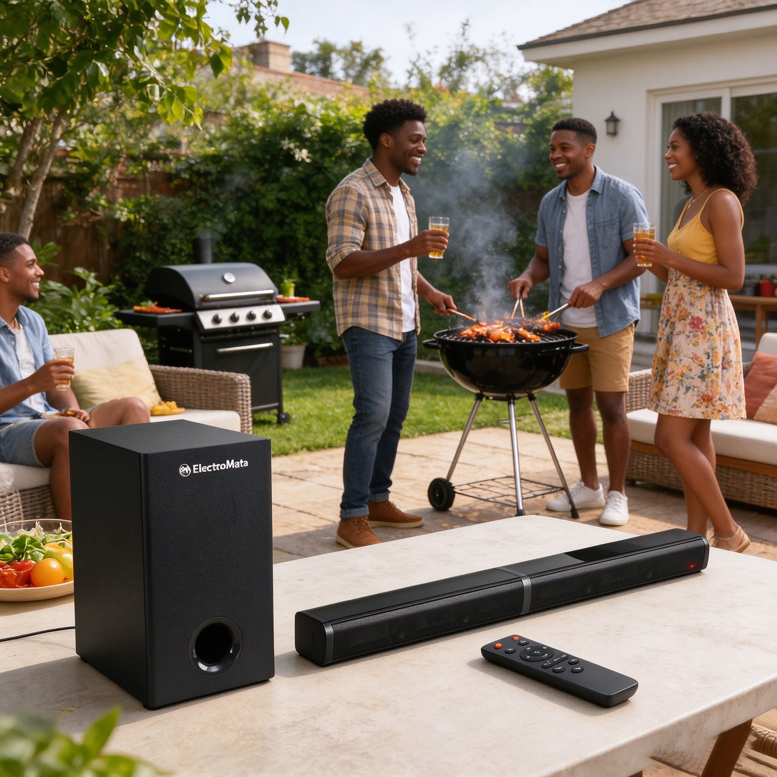 EM 2.1CH Multimedia Bluetooth Woofer Speaker System Subwoofer Soundbar BT/USB Subwoofer Home Audilo System Soundbar with Remote Control S1 Speaker bass SB03